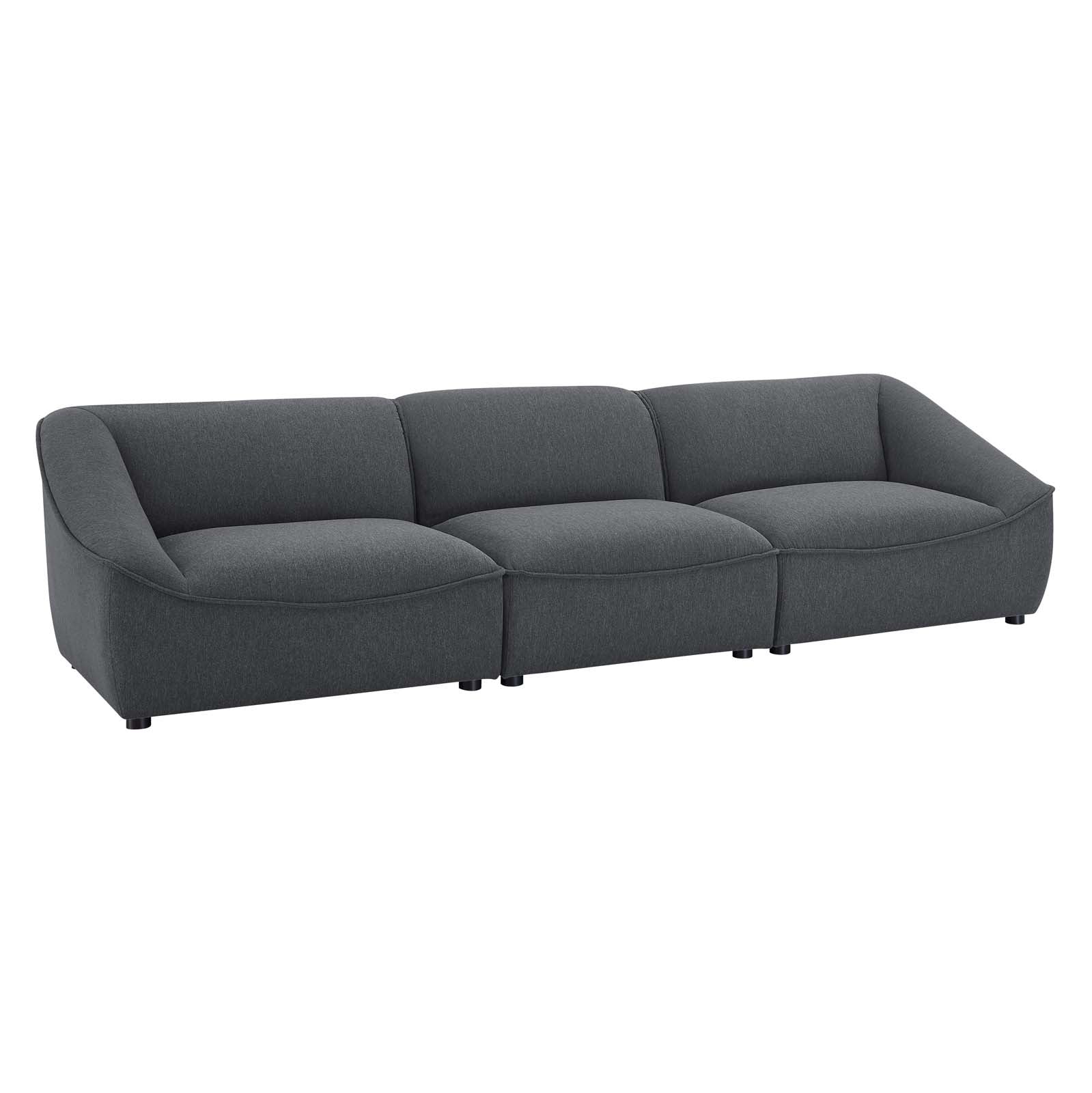 Modway Sofas & Couches - Comprise-3-Piece-Sofa-Charcoal