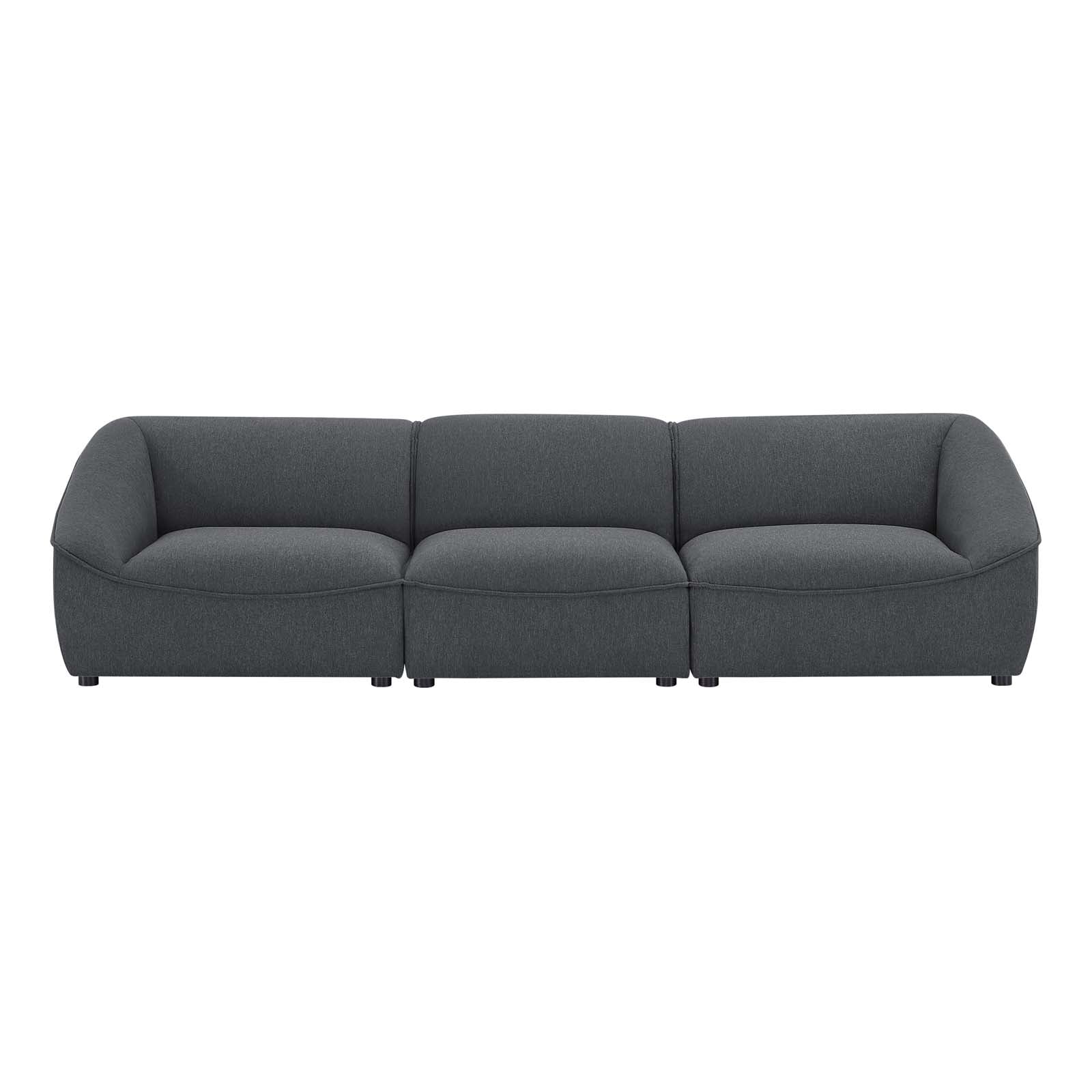 Modway Sofas & Couches - Comprise-3-Piece-Sofa-Charcoal