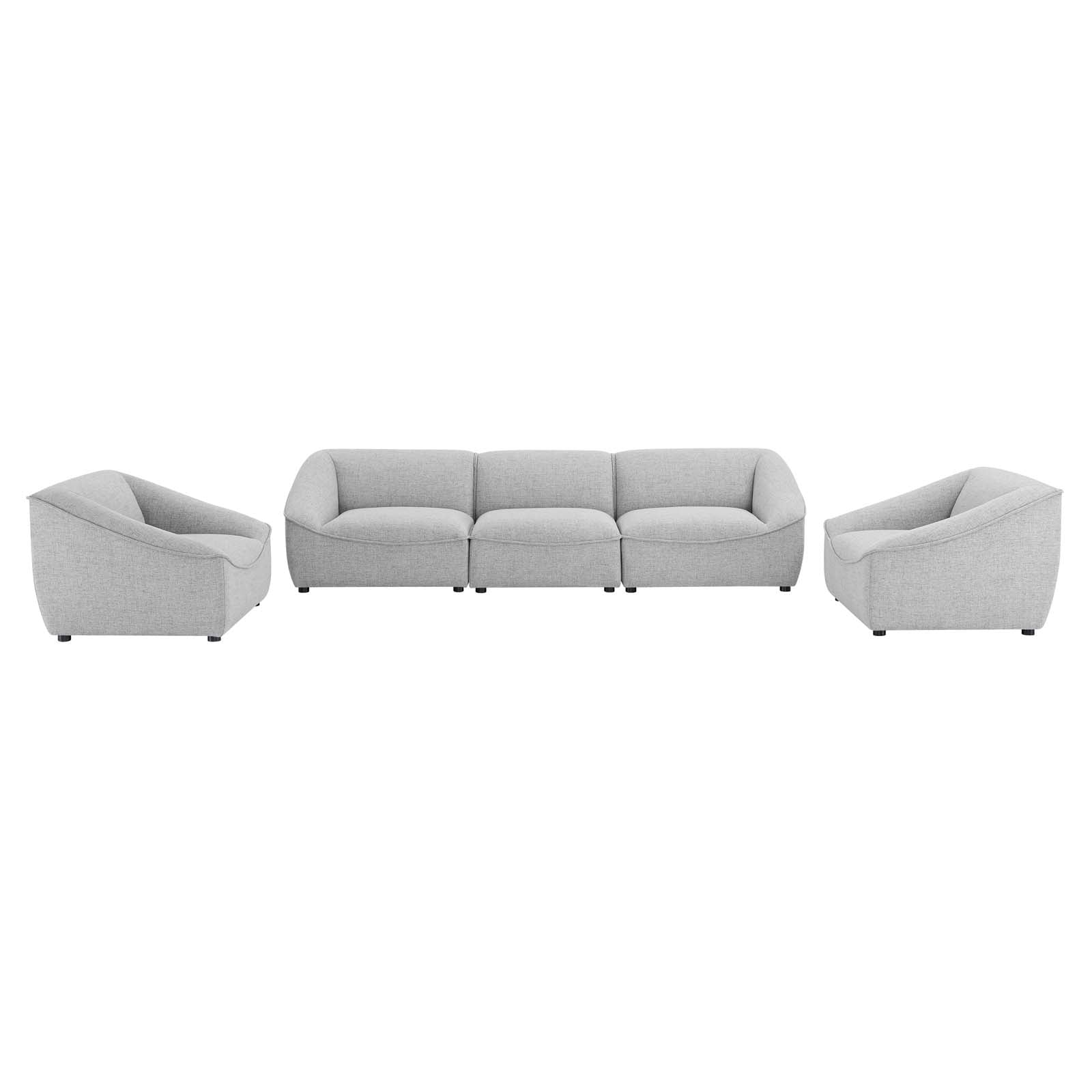 Modway Living Room Sets - Comprise-5-Piece-Living-Room-Set-Light-Gray