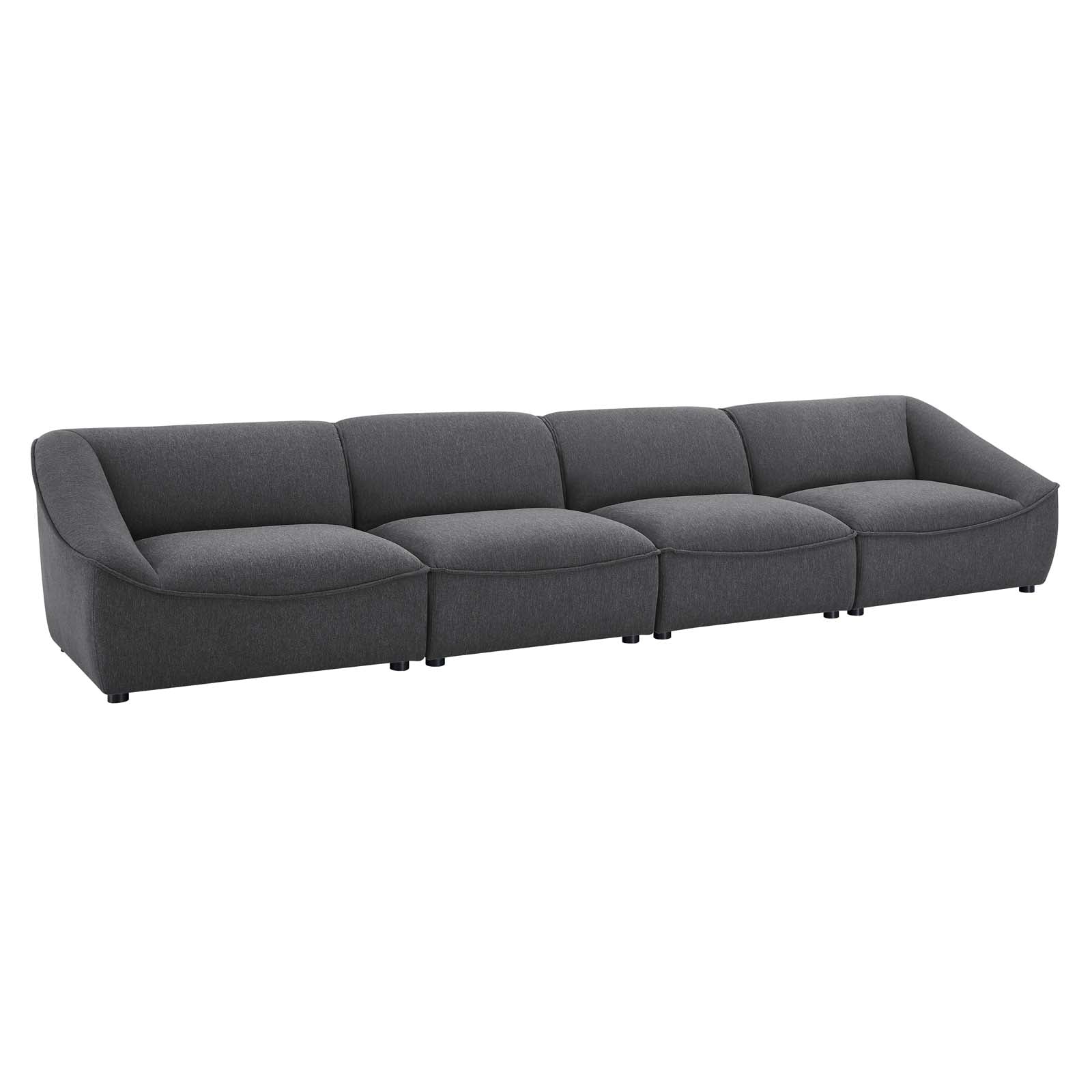 Modway Sofas & Couches - Comprise-4-Piece-Sofa-Charcoal