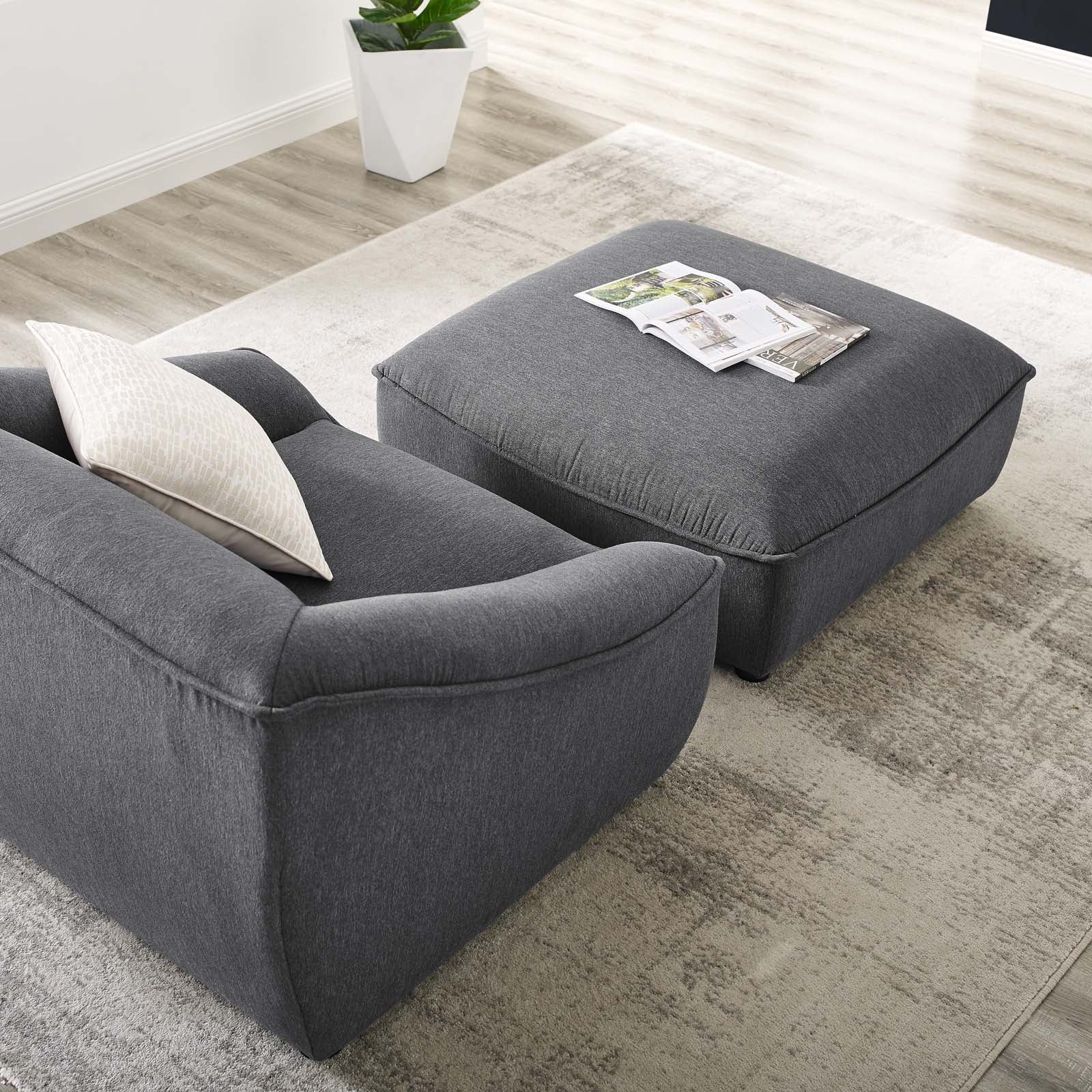 Modway Living Room Sets - Comprise 2-Piece Living Room Set Charcoal