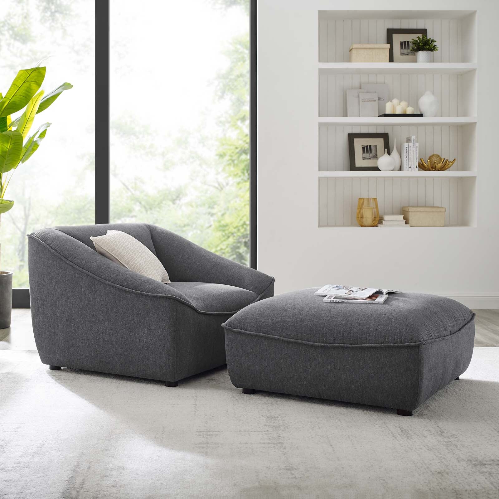 Modway Living Room Sets - Comprise 2-Piece Living Room Set Charcoal