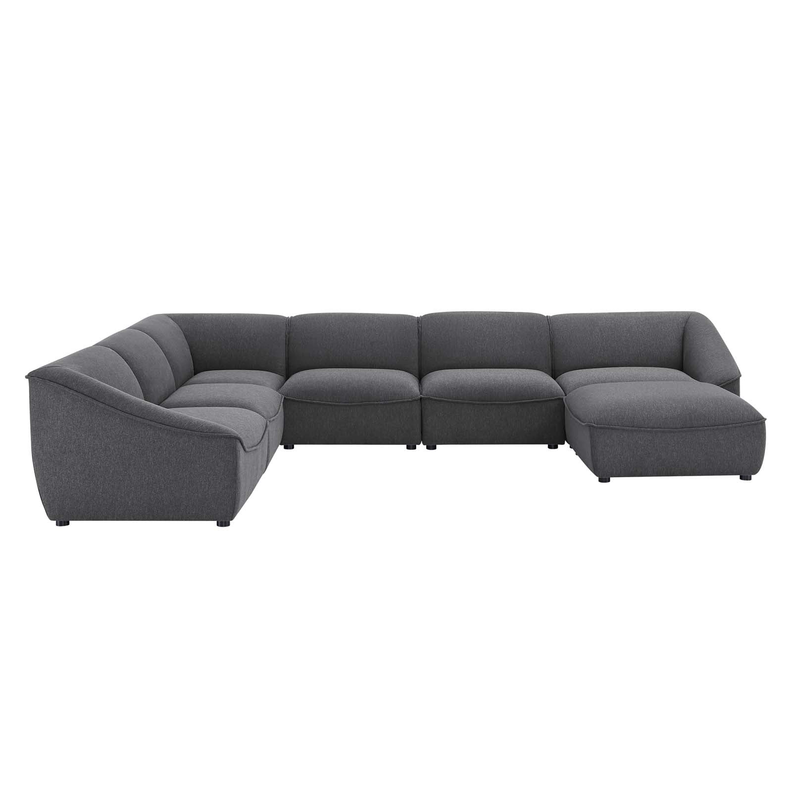 Modway Sectional Sofas - Comprise-7-Piece-Sectional-Sofa-Charcoal