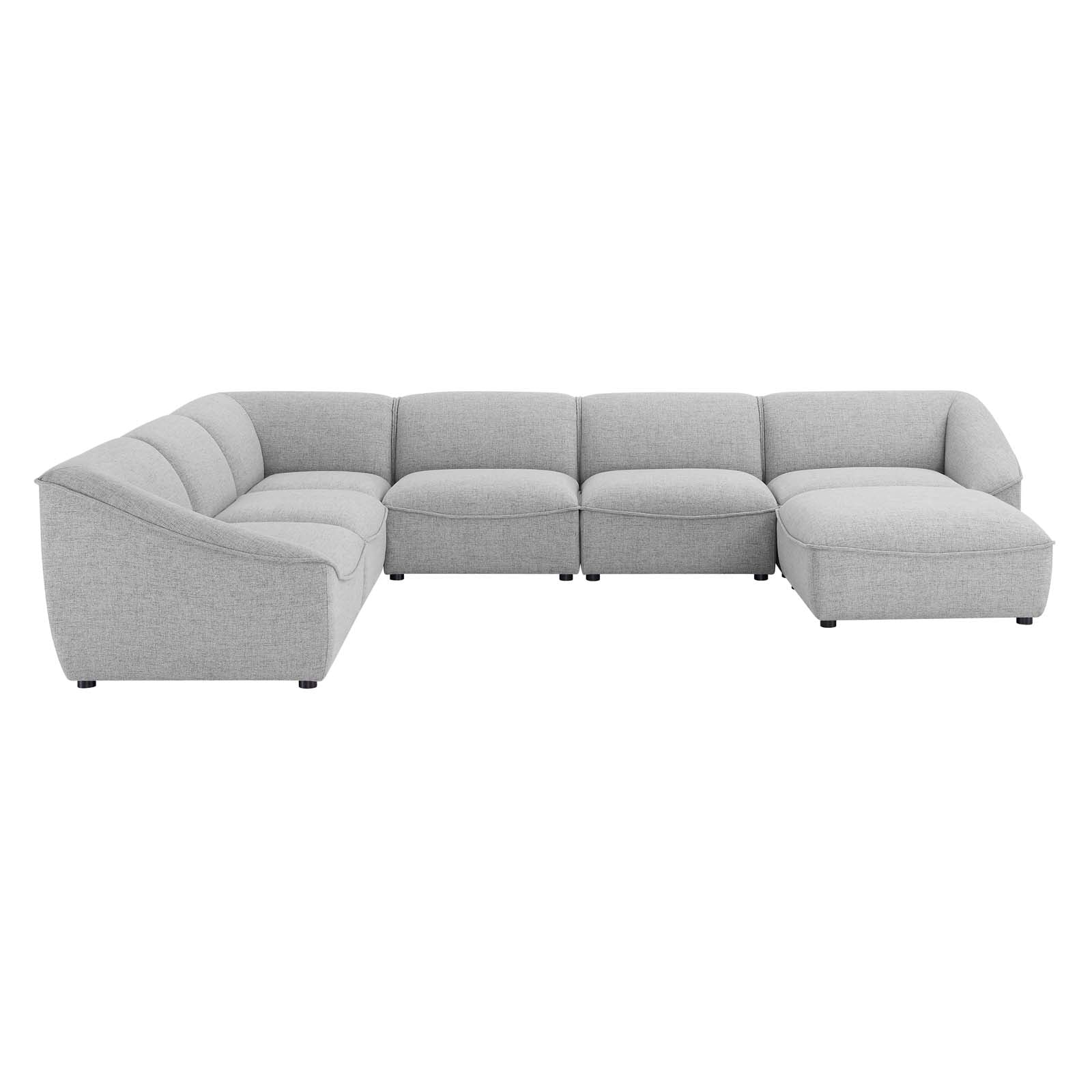 Modway Sectional Sofas - Comprise-7-Piece-Sectional-Sofa-Light-Gray