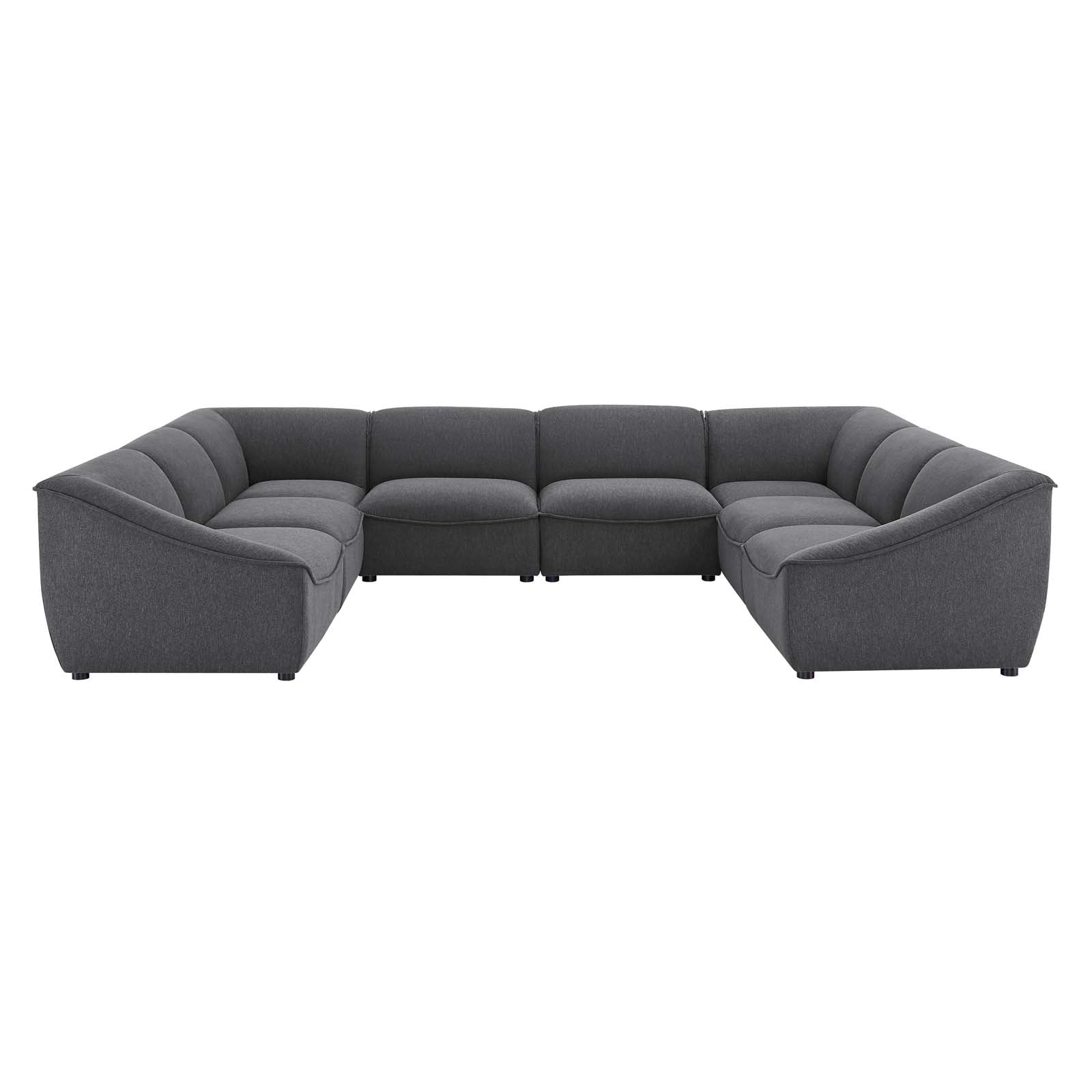 Modway Sectional Sofas - Comprise-8-Piece-Sectional-Sofa-Charcoal