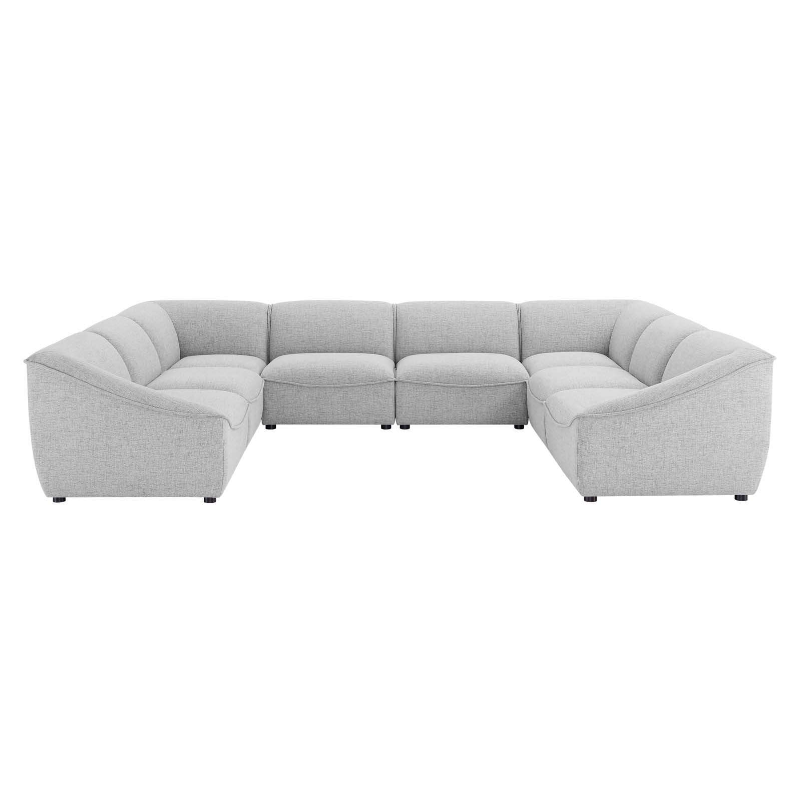 Modway Sectional Sofas - Comprise-8-Piece-Sectional-Sofa-Light-Gray