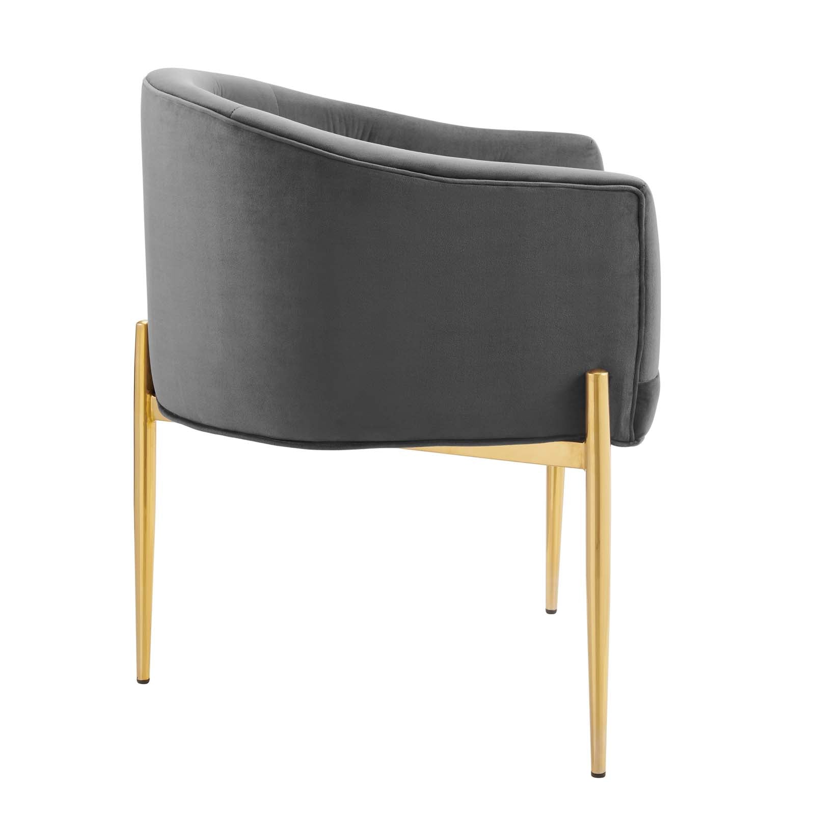 Modway Accent Chairs - Savour Tufted Performance Velvet Accent Chairs - Set of 2 Gray