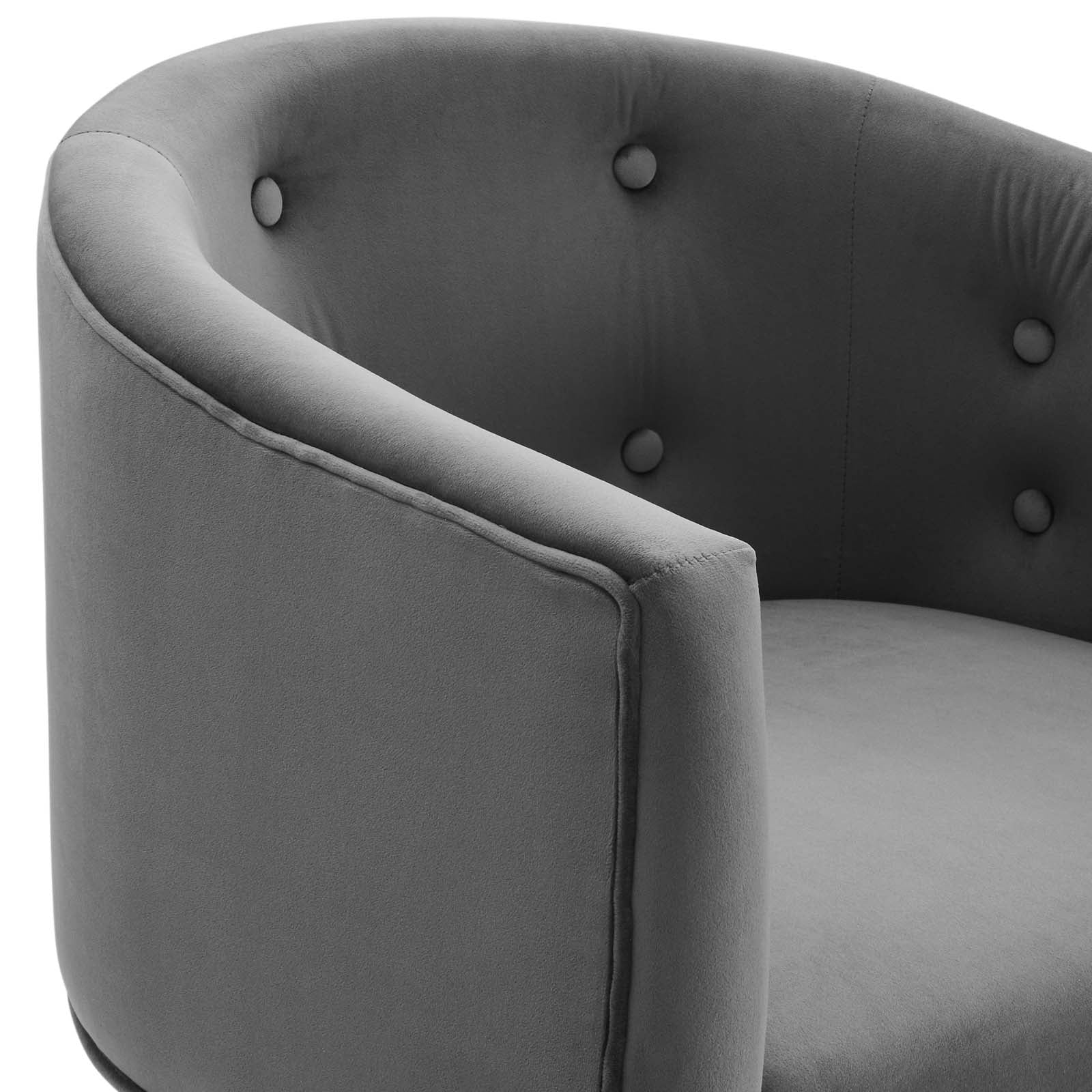 Modway Accent Chairs - Savour Tufted Performance Velvet Accent Chairs - Set of 2 Gray