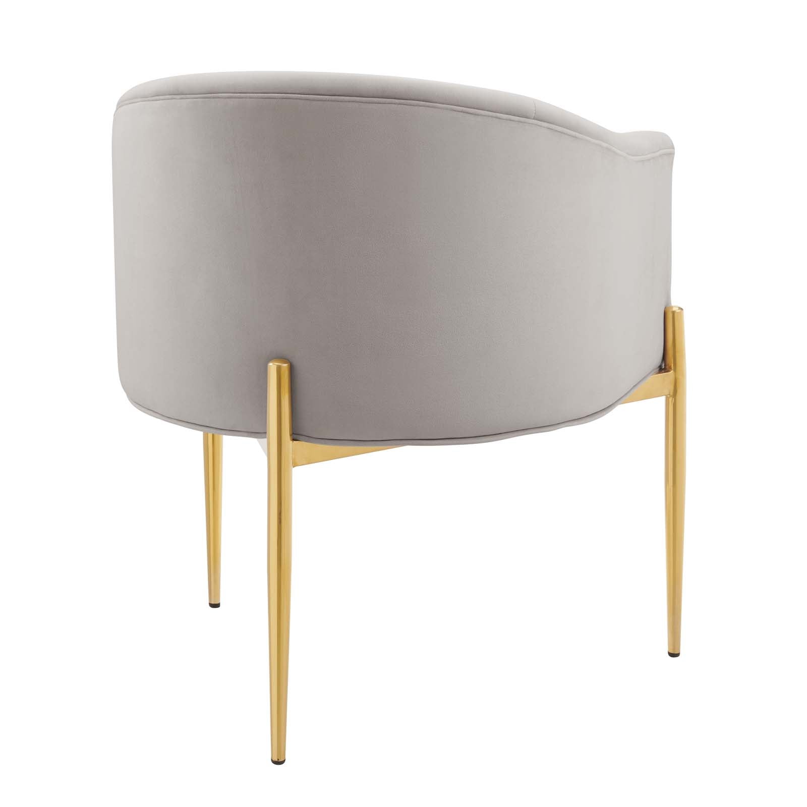 Modway Accent Chairs - Savour Tufted Performance Velvet Accent Chairs - Set of 2 Light Gray