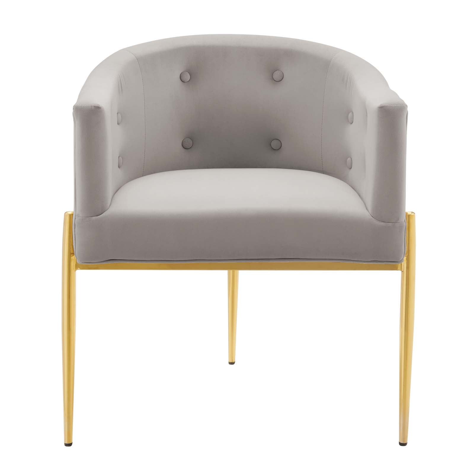 Modway Accent Chairs - Savour Tufted Performance Velvet Accent Chairs - Set of 2 Light Gray