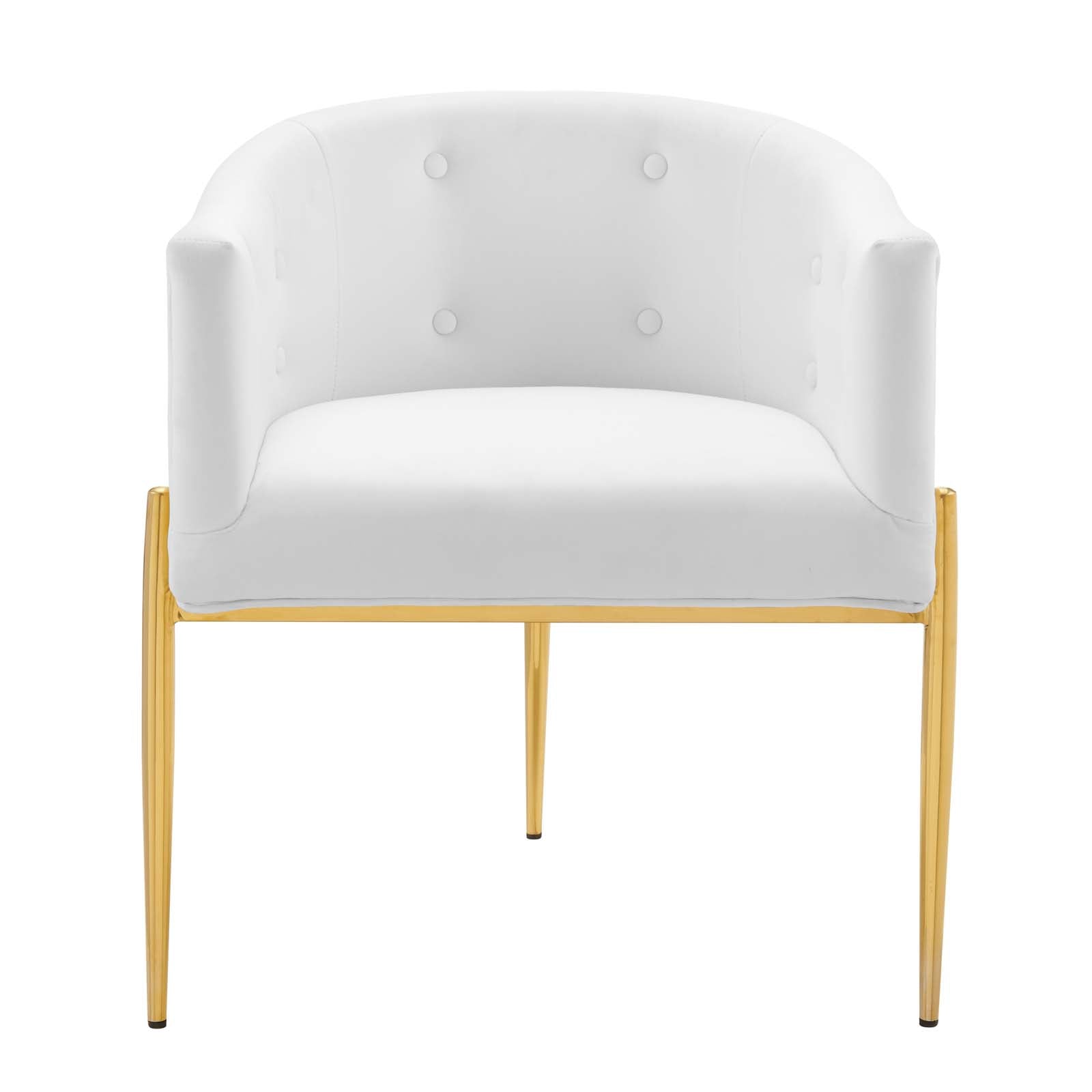 Modway Accent Chairs - Savour Tufted Performance Velvet Accent Chairs - Set of 2 White