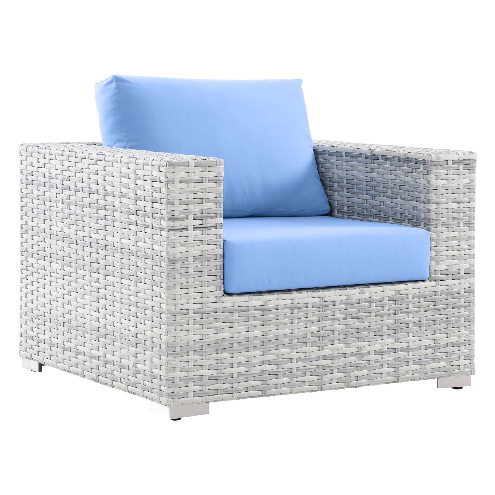 Modway Outdoor Conversation Sets - Convene 3-Piece Outdoor Patio Set Light Gray Light Blue