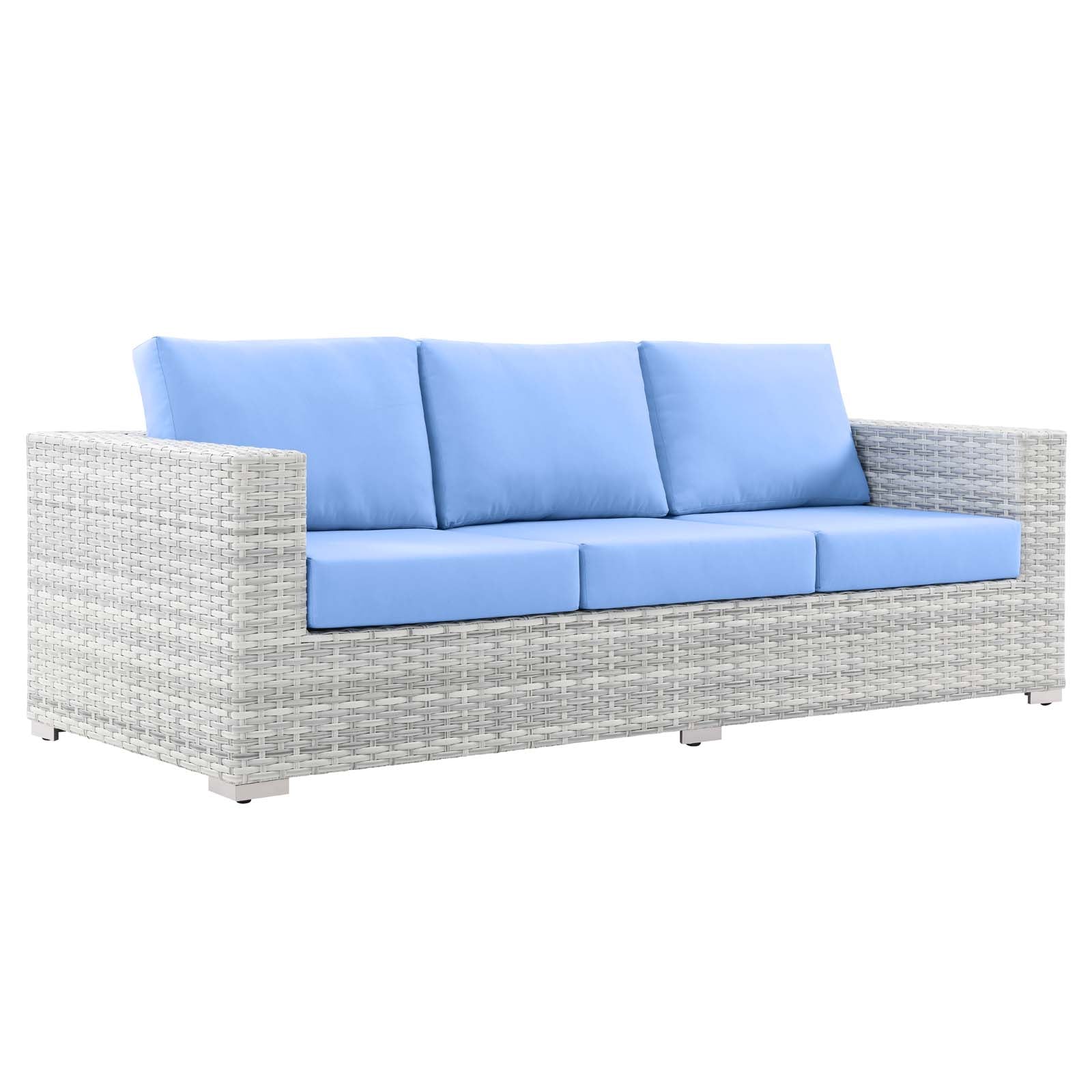 Modway Outdoor Conversation Sets - Convene 6-Piece Outdoor Patio Set Light Gray Light Blue