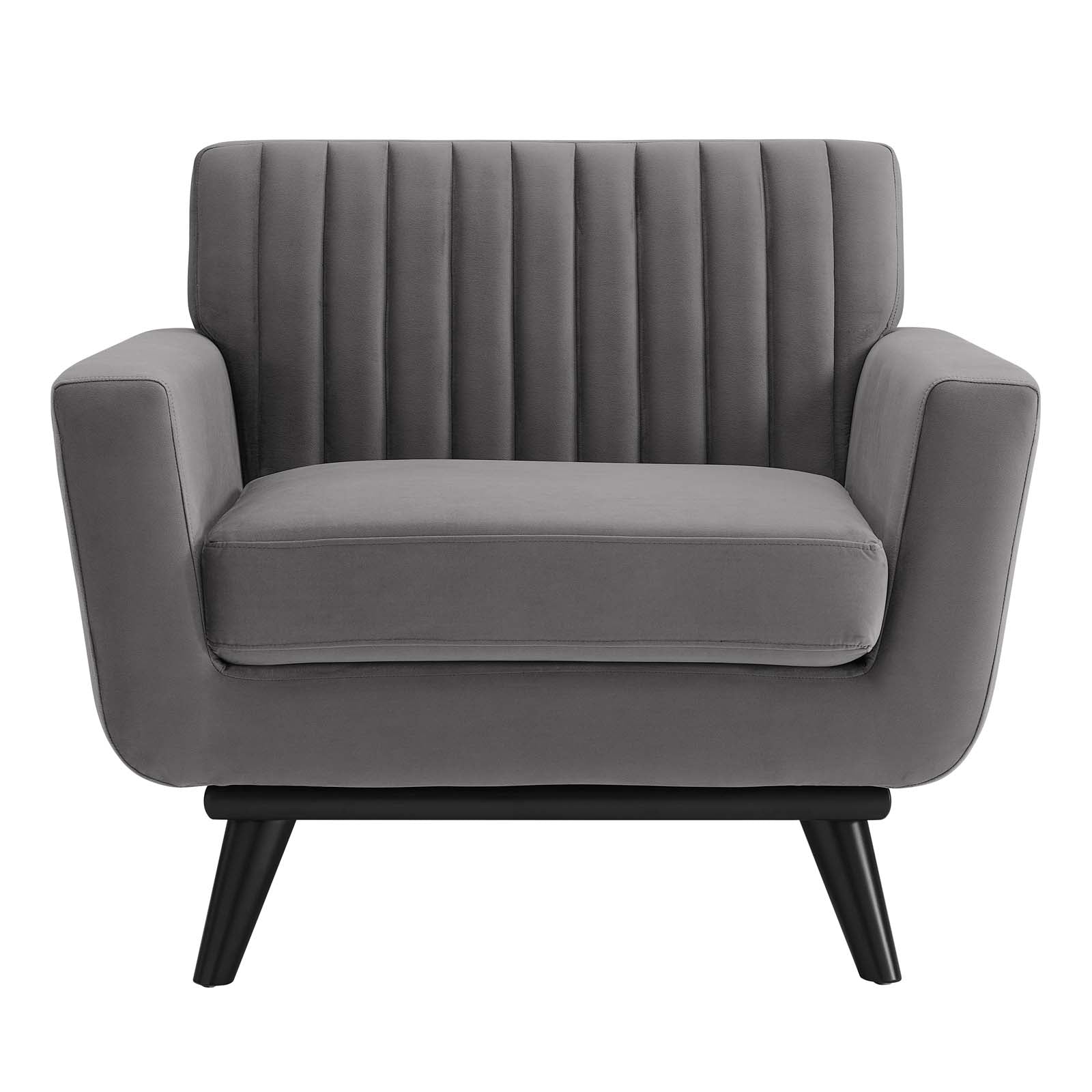 Modway Accent Chairs - Engage Channel Tufted Performance Velvet Armchair Gray