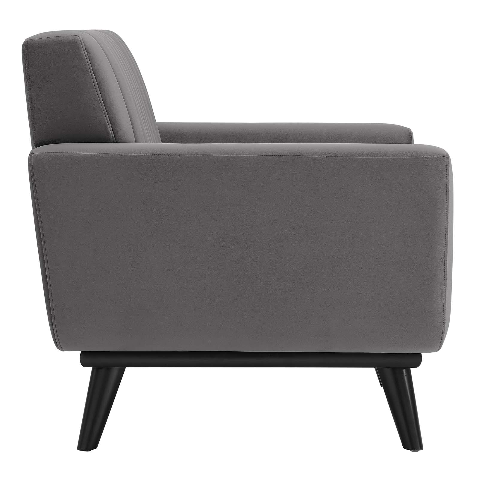 Modway Accent Chairs - Engage Channel Tufted Performance Velvet Armchair Gray