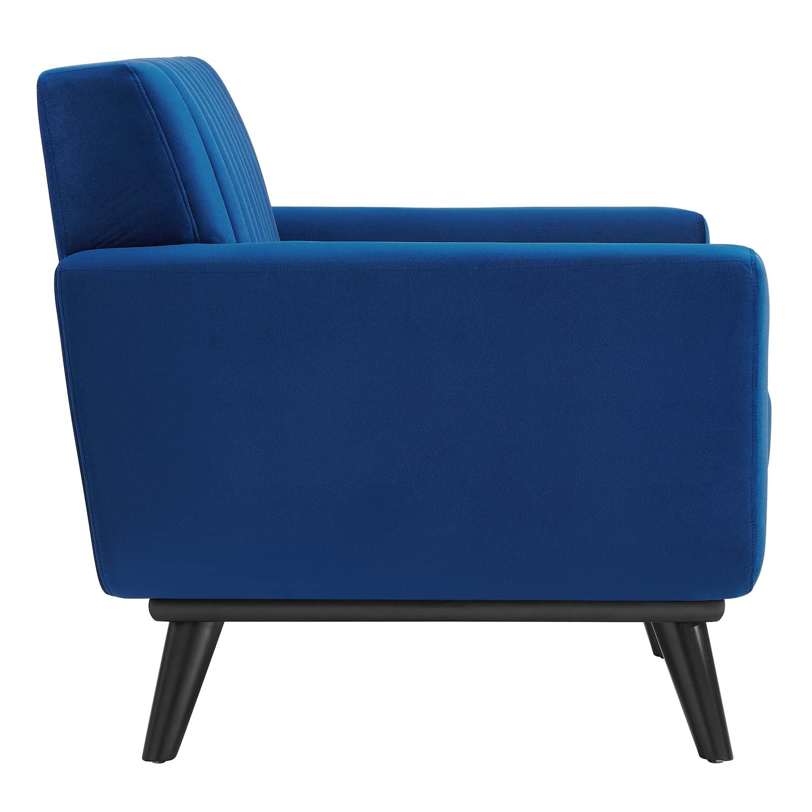Modway Accent Chairs - Engage Channel Tufted Performance Velvet Armchair Navy