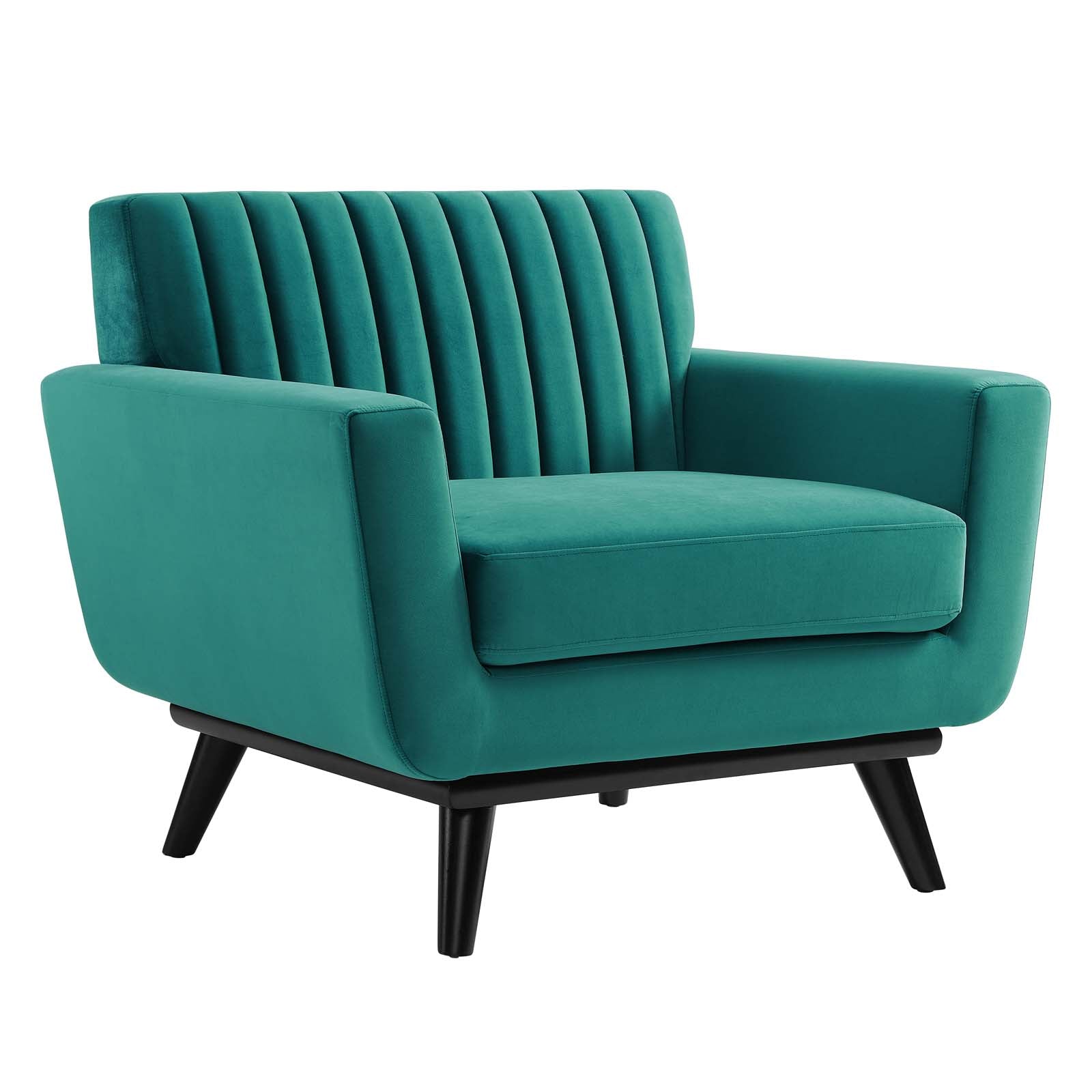 Modway Accent Chairs - Engage Channel Tufted Performance Velvet Armchair Teal