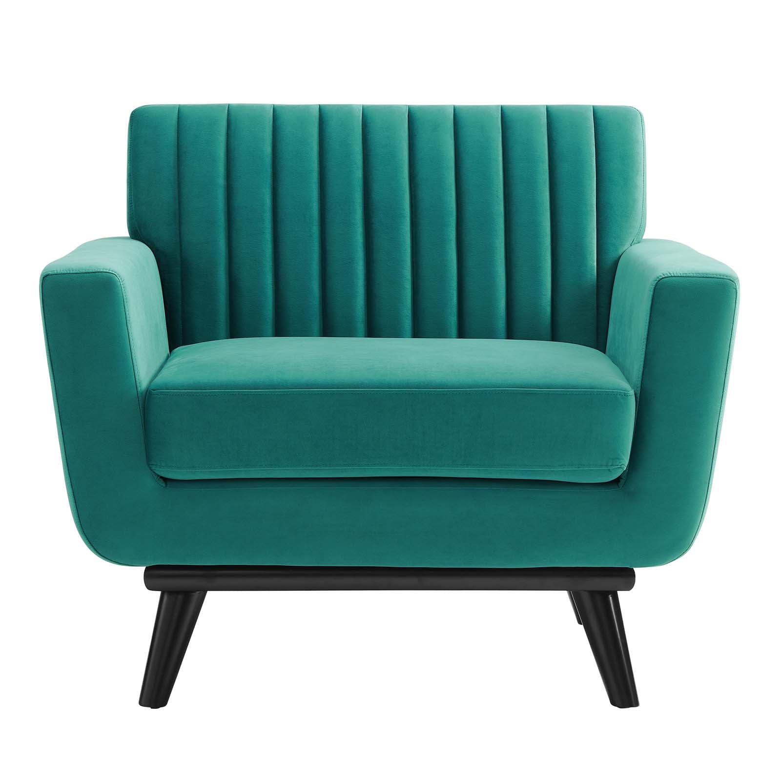 Modway Accent Chairs - Engage Channel Tufted Performance Velvet Armchair Teal