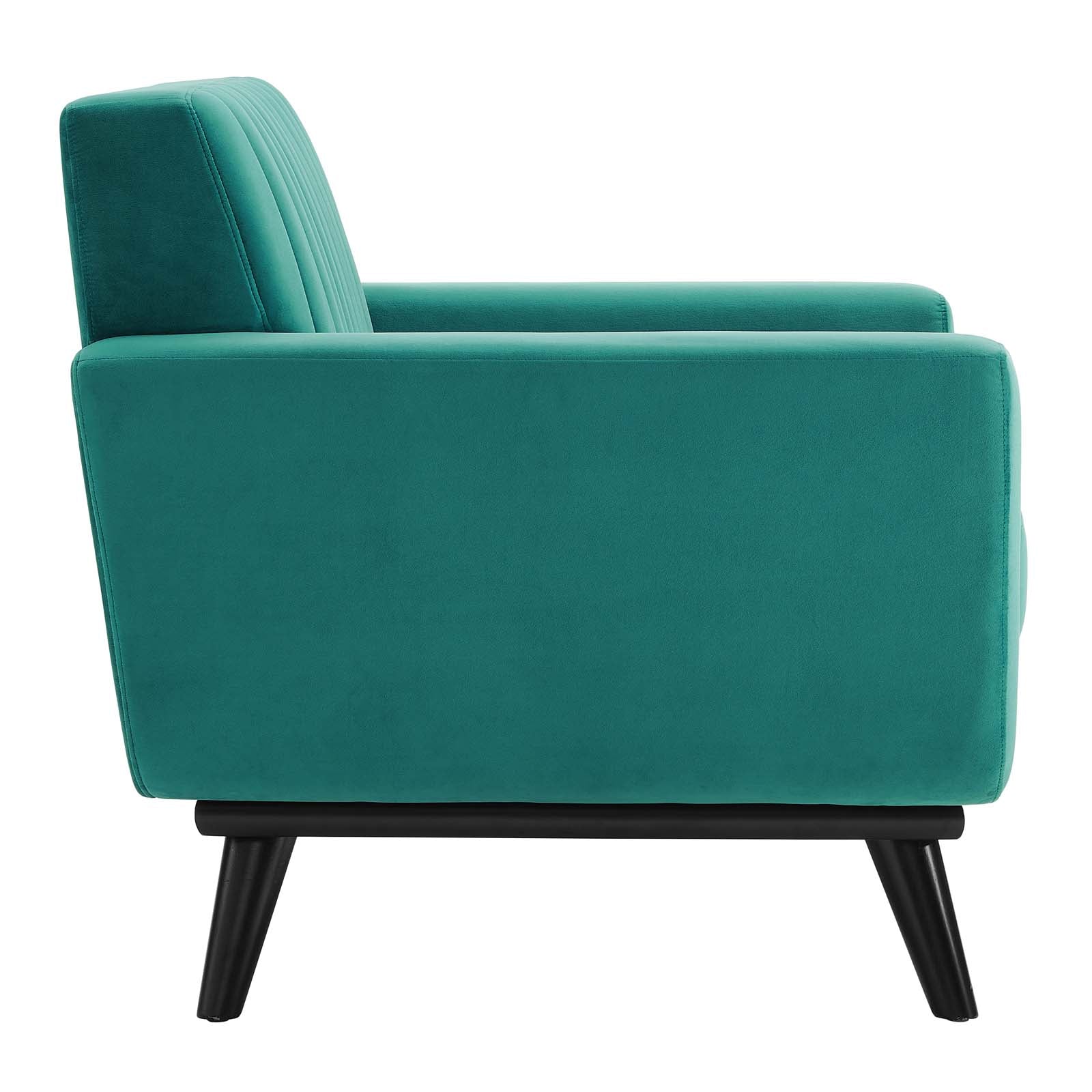 Modway Accent Chairs - Engage Channel Tufted Performance Velvet Armchair Teal