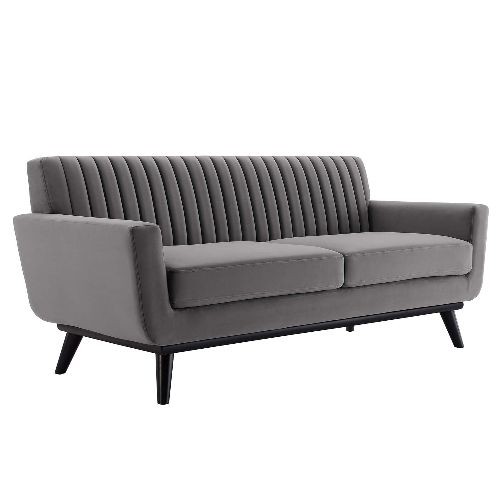 Modway Loveseats - Engage Channel Tufted Performance Velvet Loveseat Gray