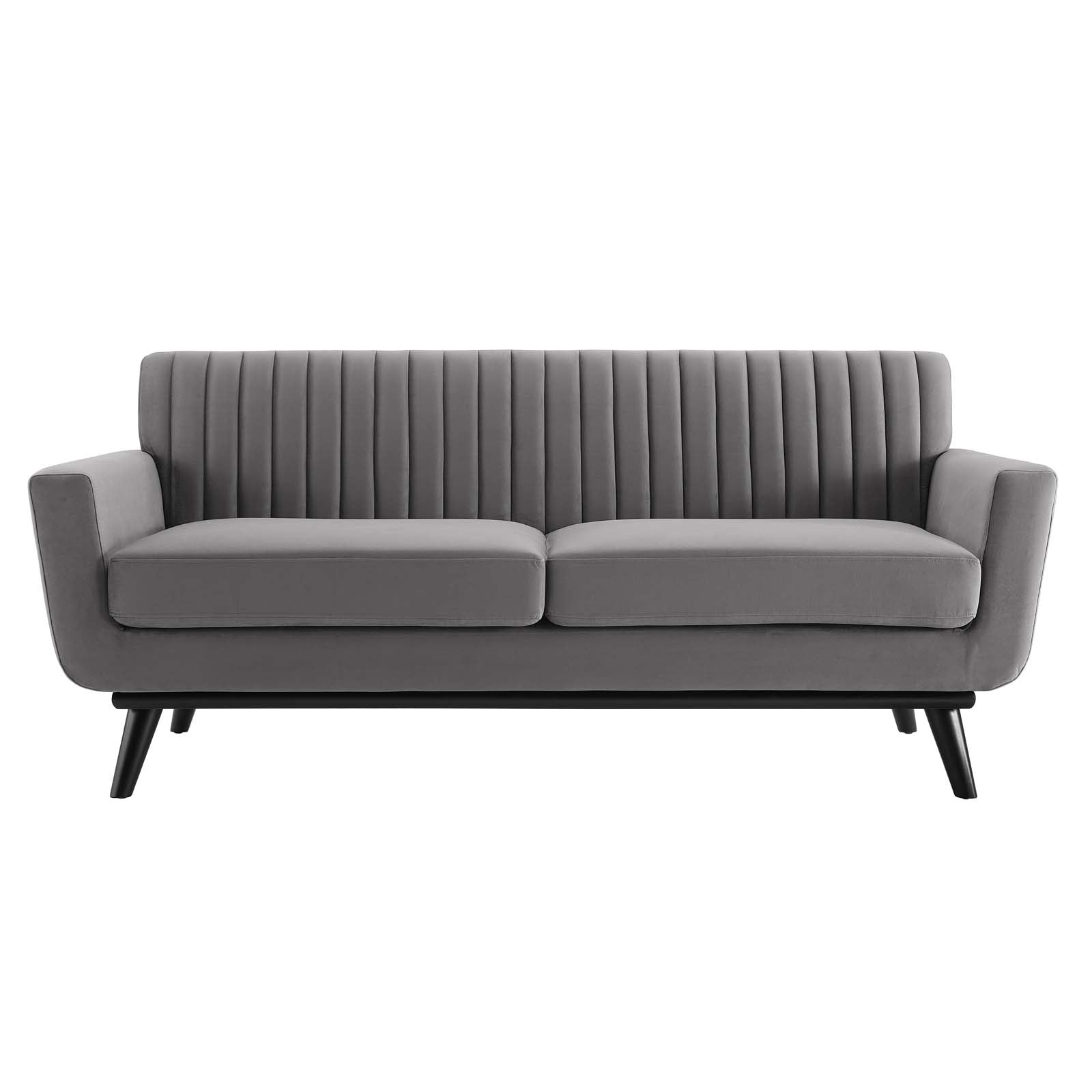 Modway Loveseats - Engage Channel Tufted Performance Velvet Loveseat Gray