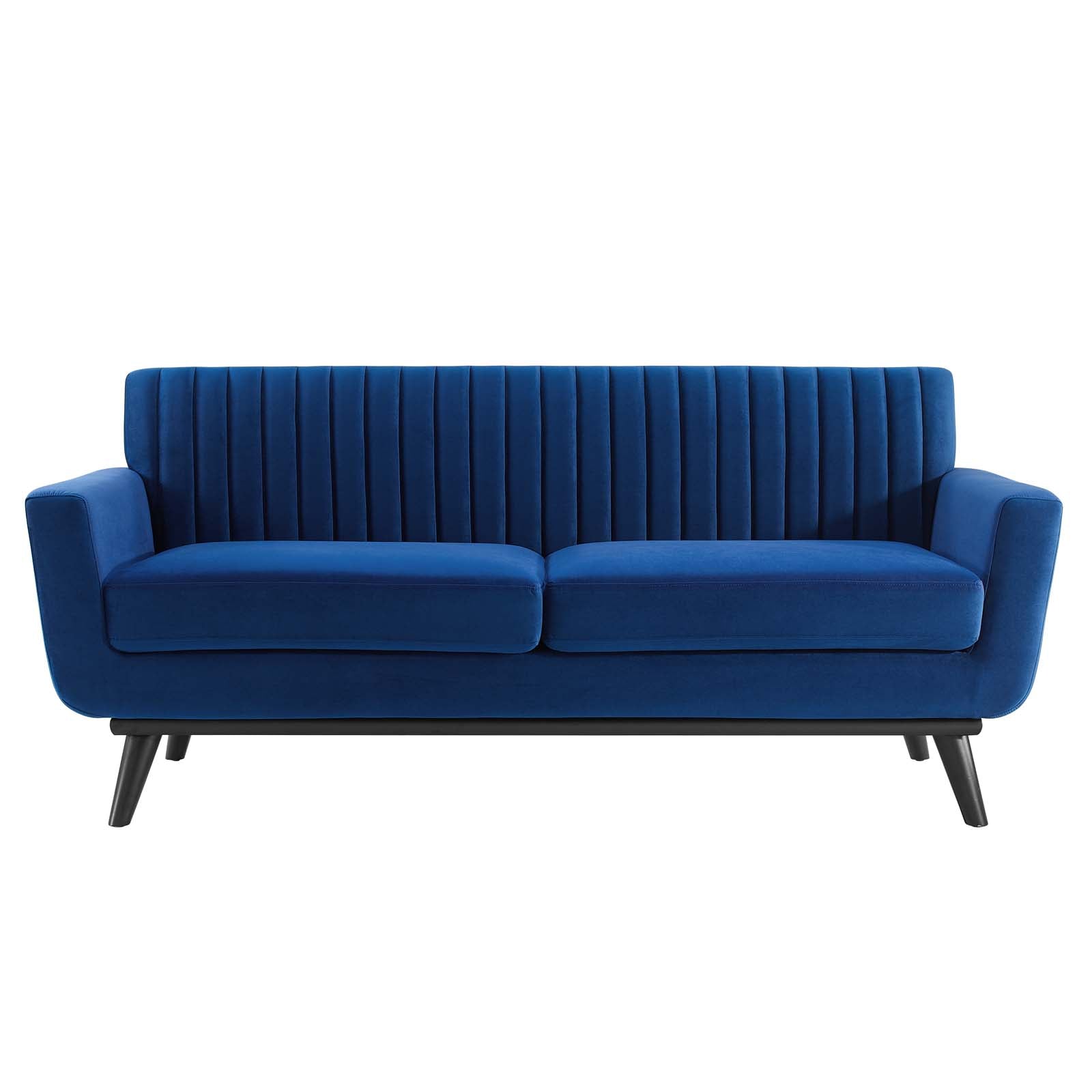 Modway Loveseats - Engage Channel Tufted Performance Velvet Loveseat Navy