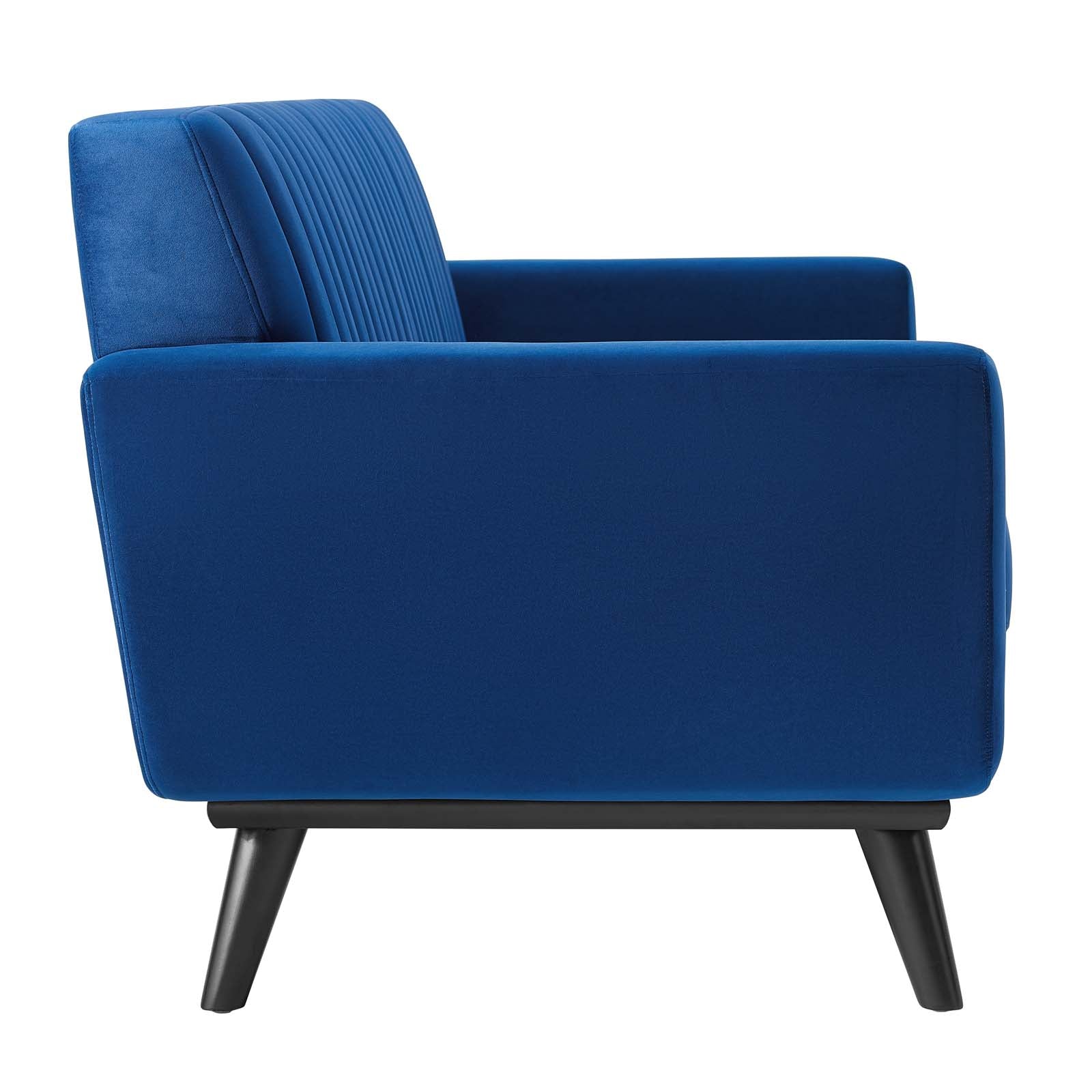 Modway Loveseats - Engage Channel Tufted Performance Velvet Loveseat Navy