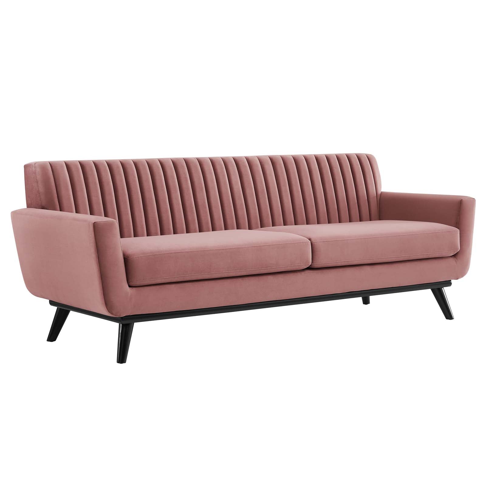 Modway Sofas & Couches - Engage Channel Tufted Performance Velvet Sofa Dusty Rose
