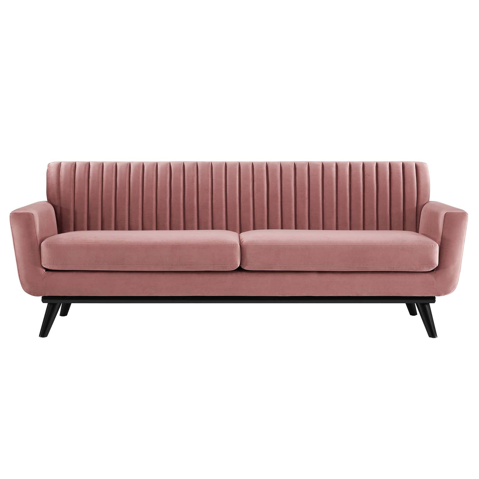 Modway Sofas & Couches - Engage Channel Tufted Performance Velvet Sofa Dusty Rose