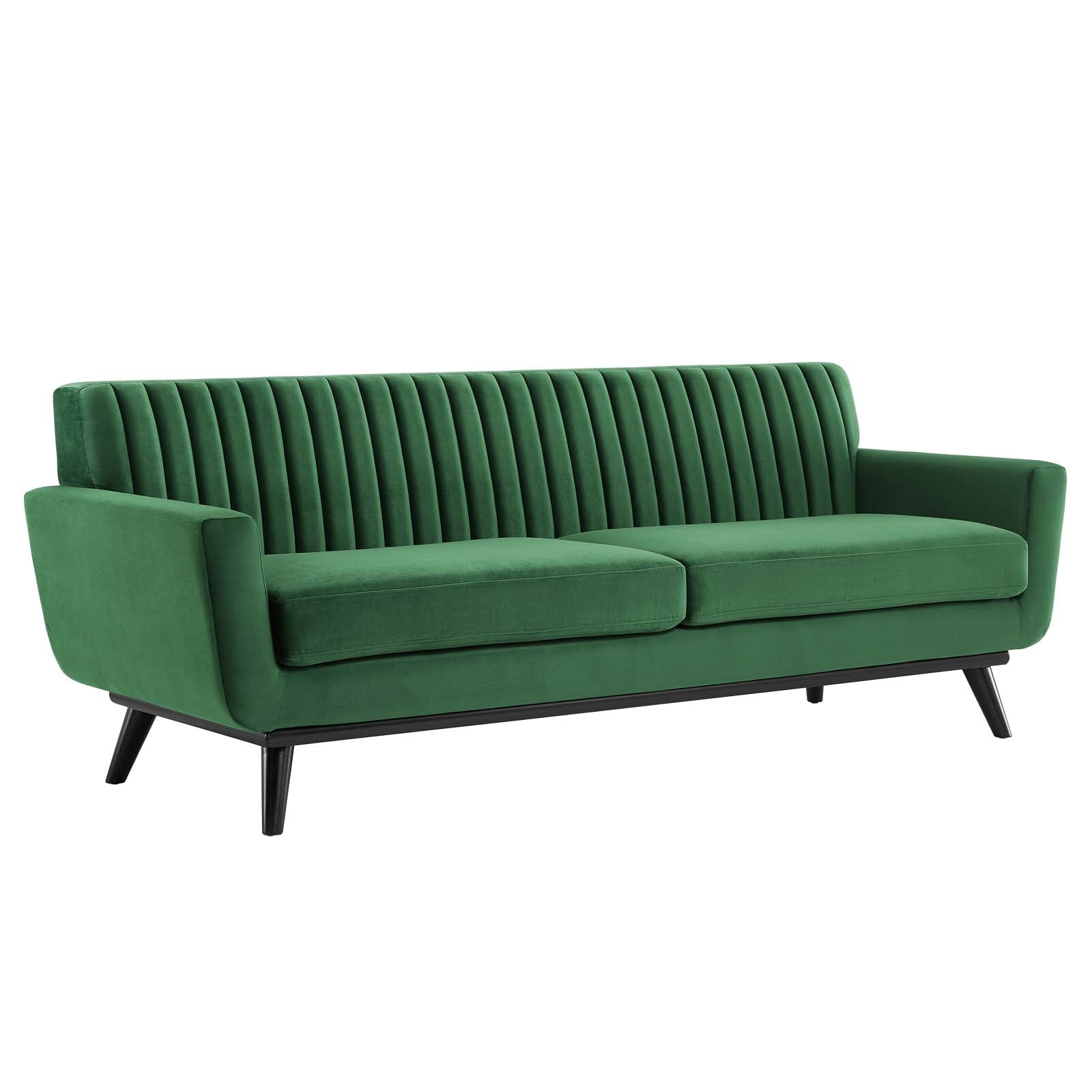 Modway Sofas & Couches - Engage Channel Tufted Performance Velvet Sofa Emerald