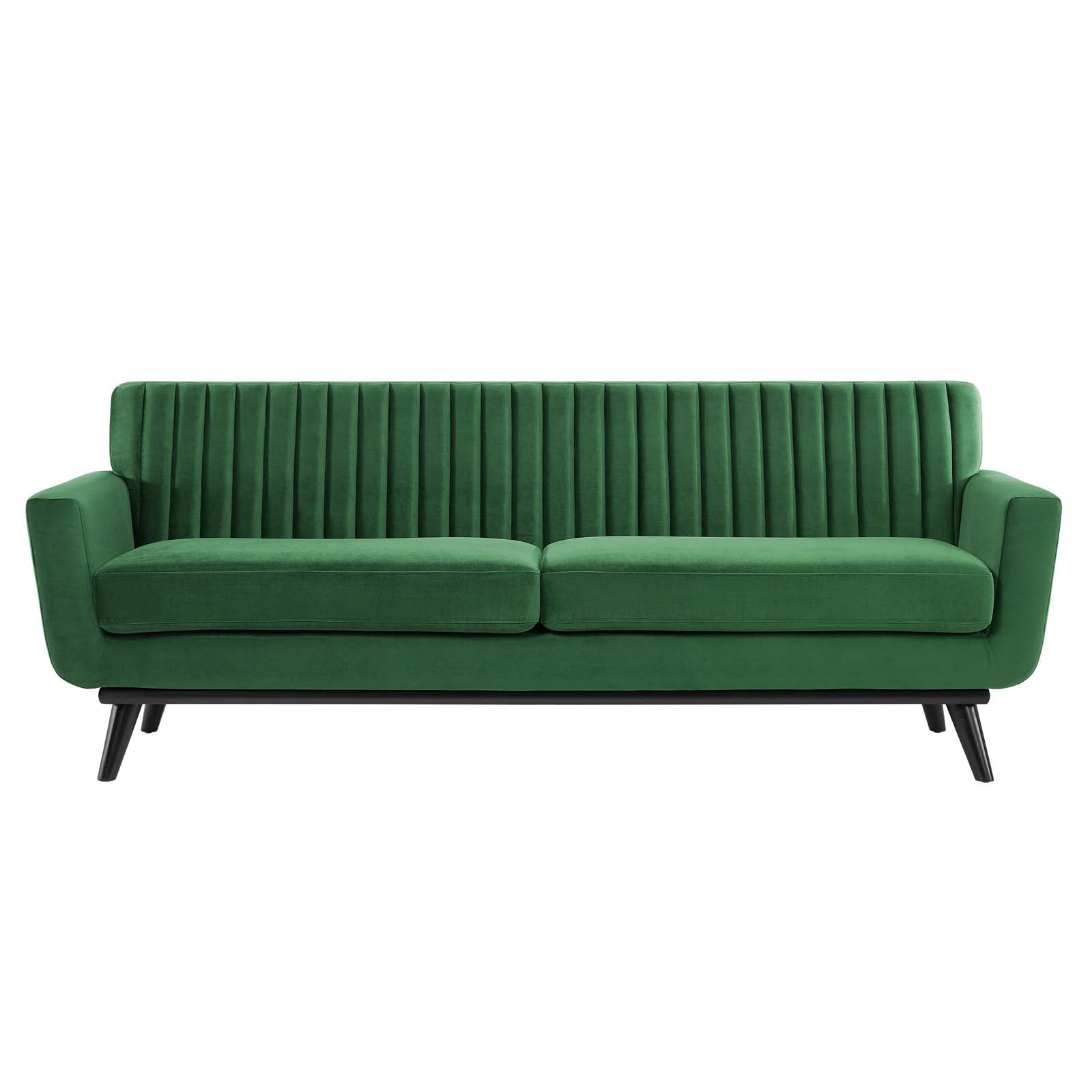 Modway Sofas & Couches - Engage Channel Tufted Performance Velvet Sofa Emerald
