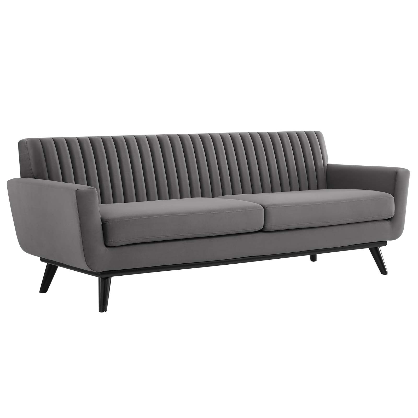 Modway Sofas & Couches - Engage Channel Tufted Performance Velvet Sofa Gray