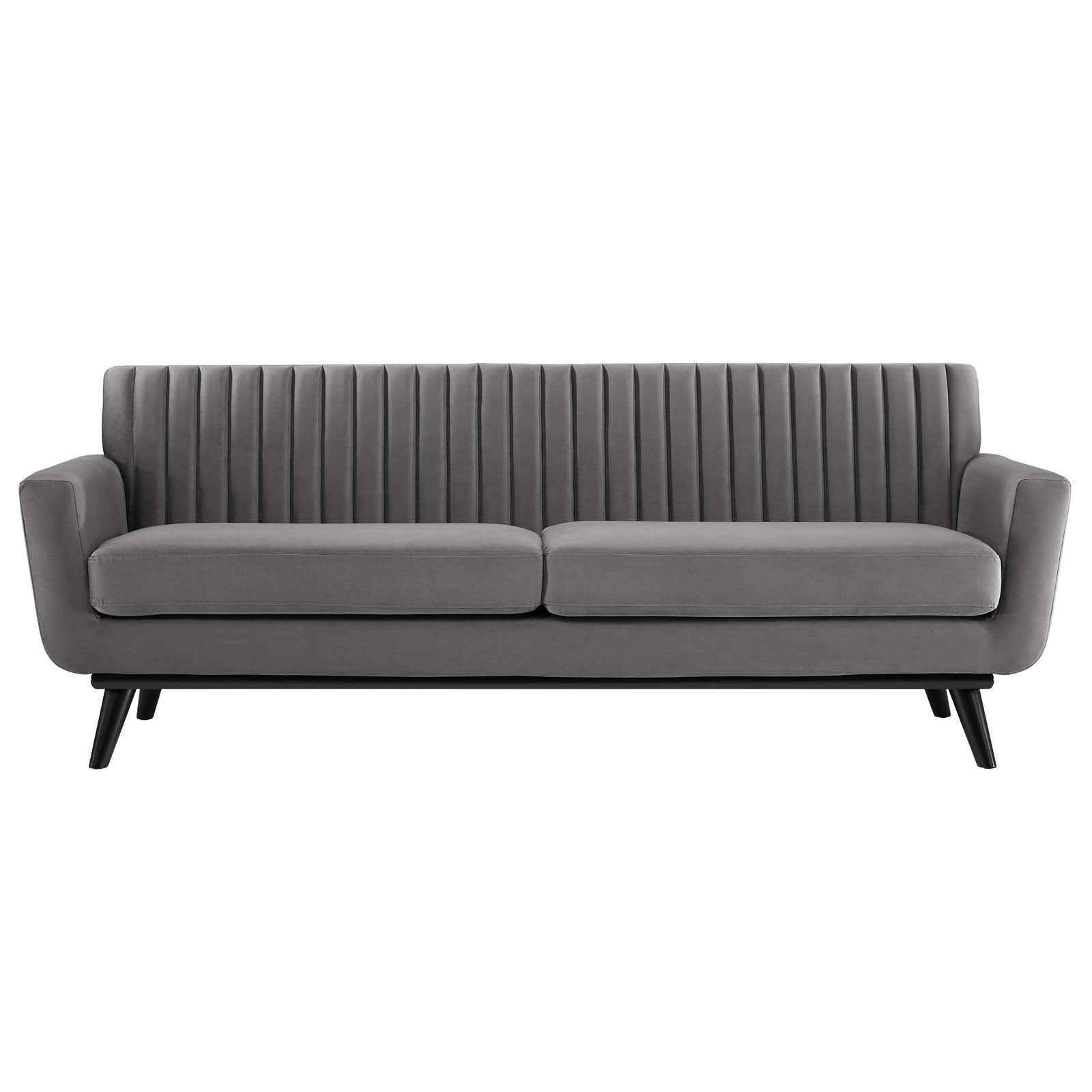 Modway Sofas & Couches - Engage Channel Tufted Performance Velvet Sofa Gray