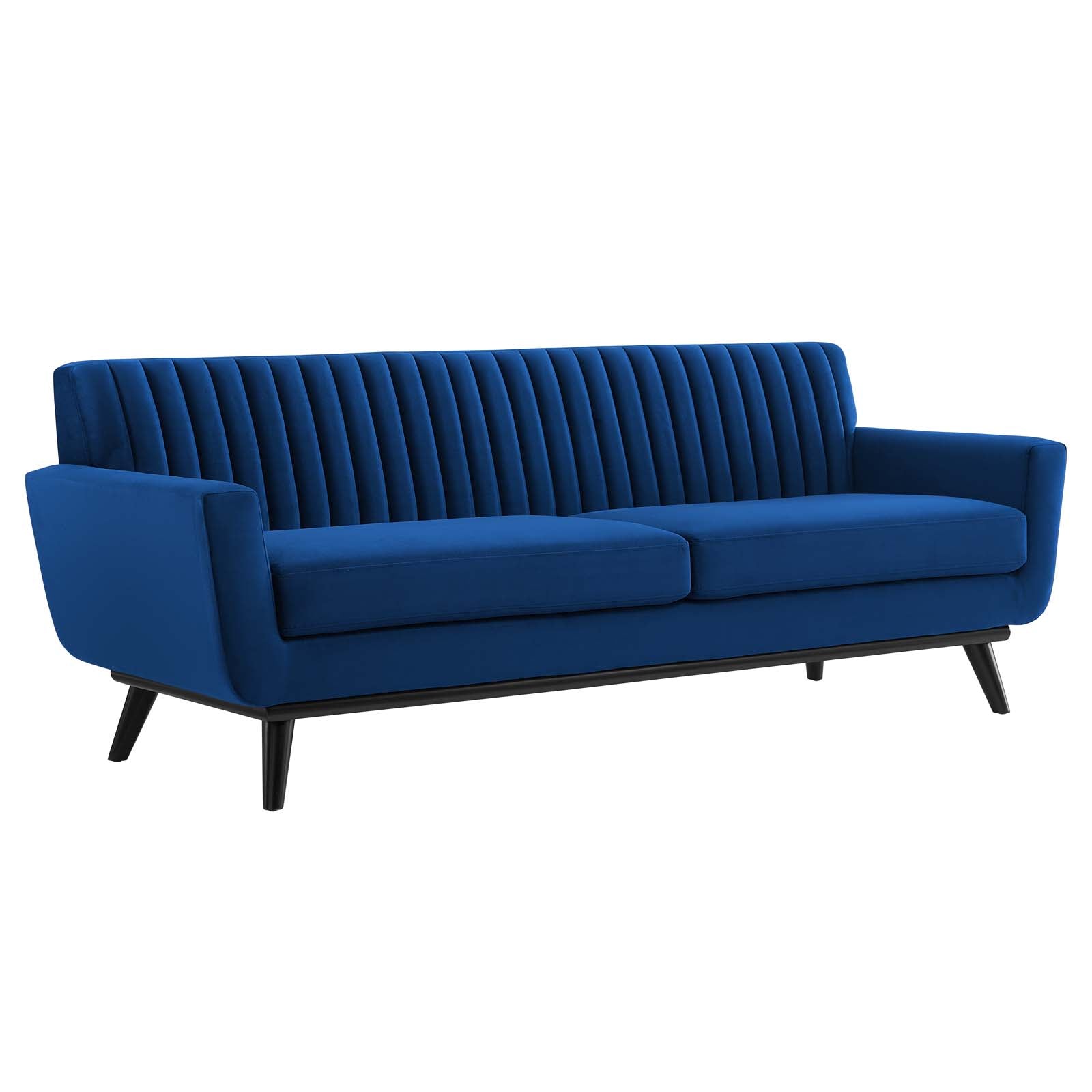 Modway Sofas & Couches - Engage Channel Tufted Performance Velvet Sofa Navy