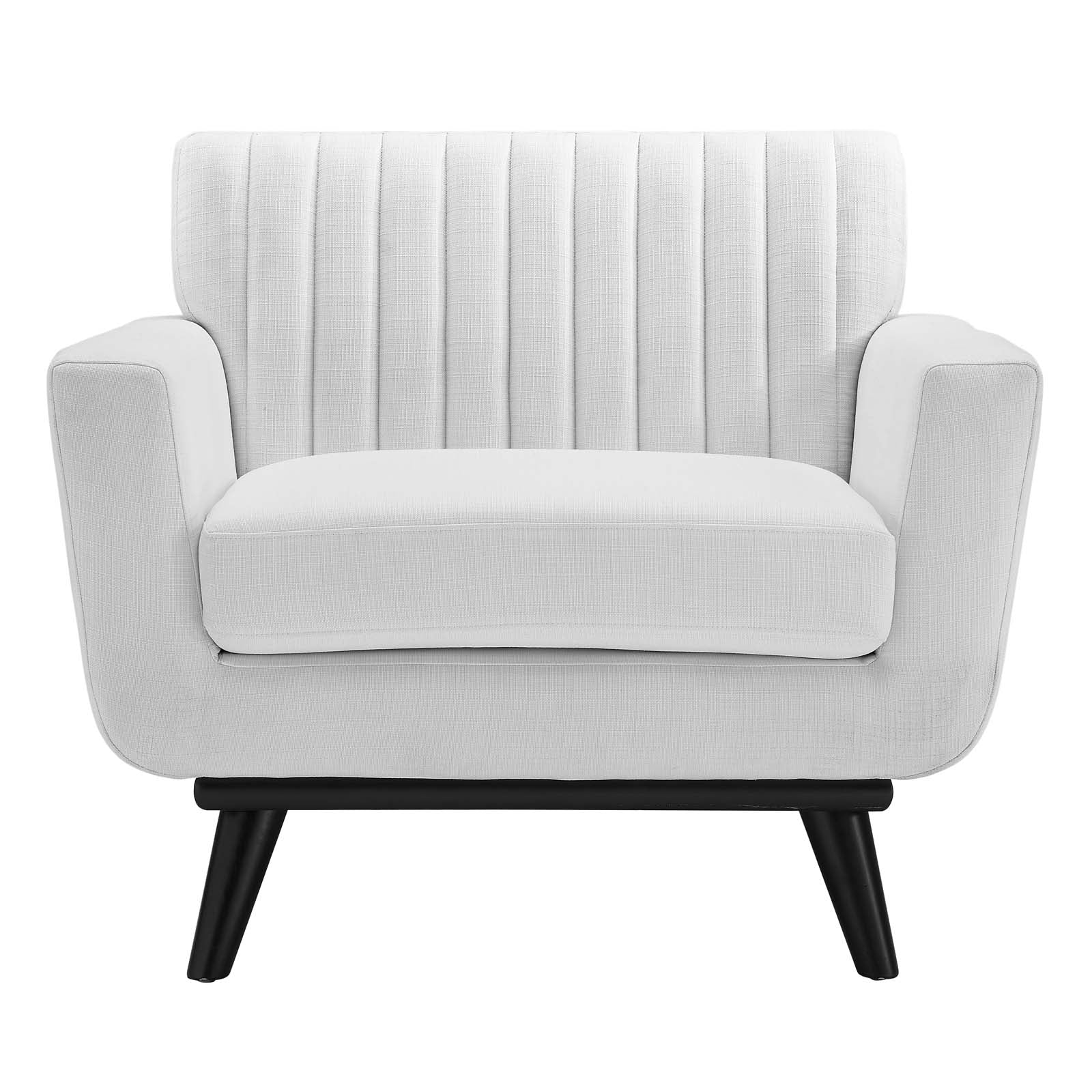 Modway Accent Chairs - Engage Channel Tufted Fabric Armchair White
