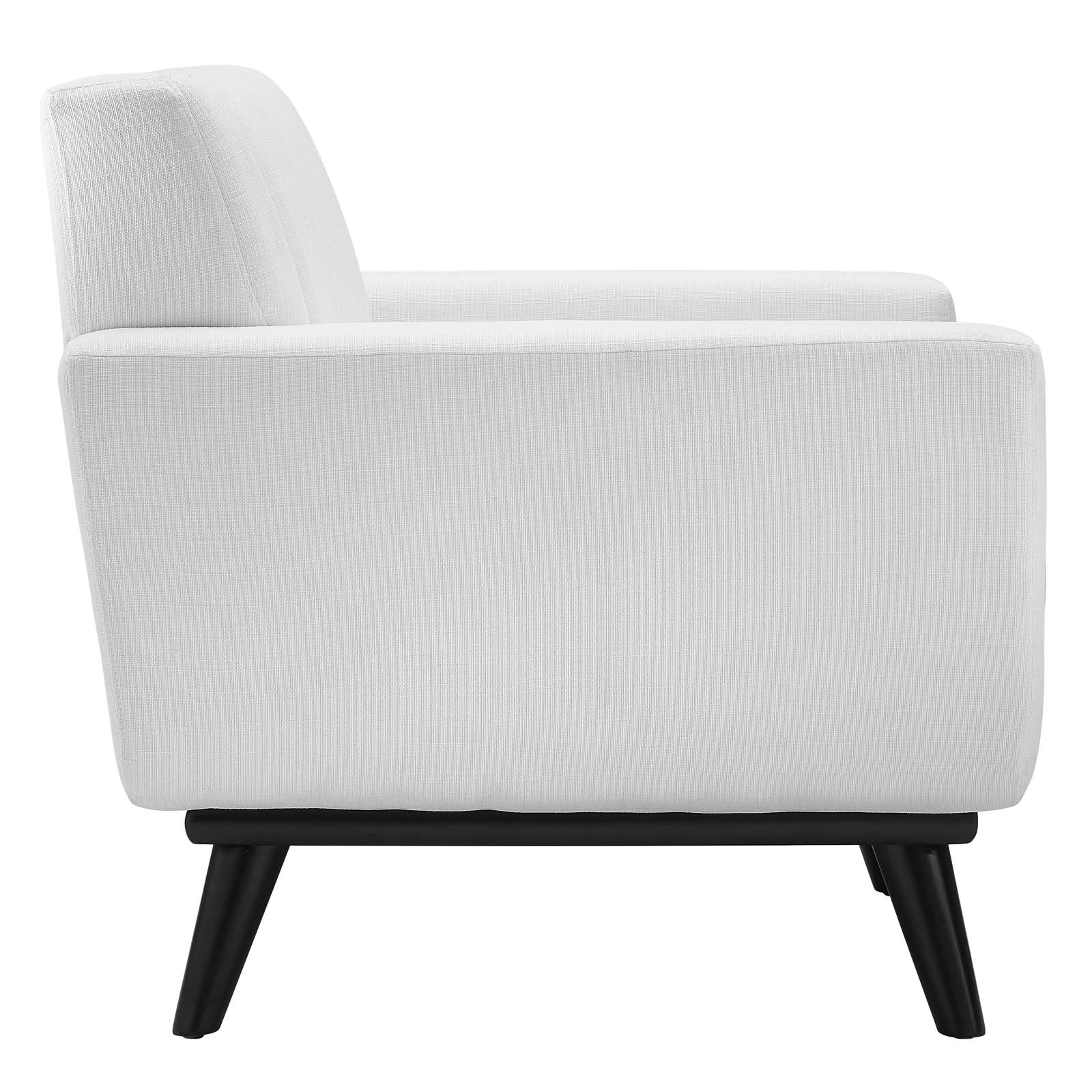 Modway Accent Chairs - Engage Channel Tufted Fabric Armchair White