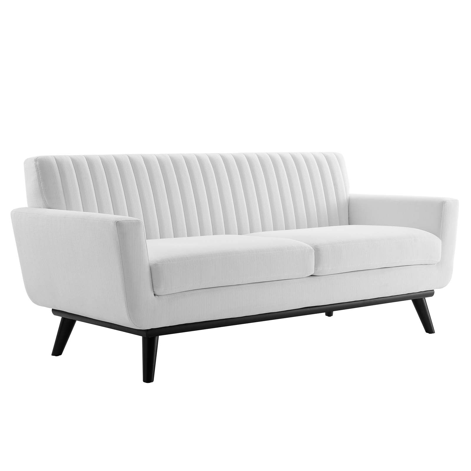 Modway Loveseats - Engage Channel Tufted Fabric Loveseat White