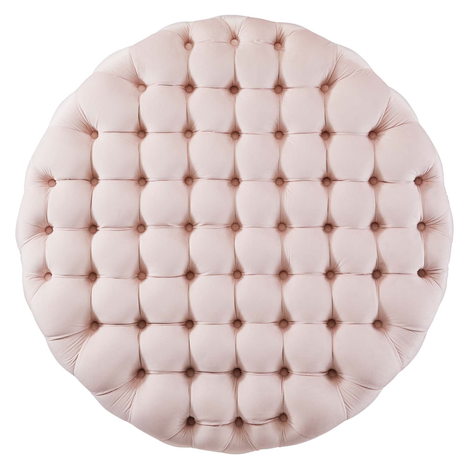 Modway Ottomans & Stools - Amour Tufted Button Large Round Performance Velvet Ottoman Pink