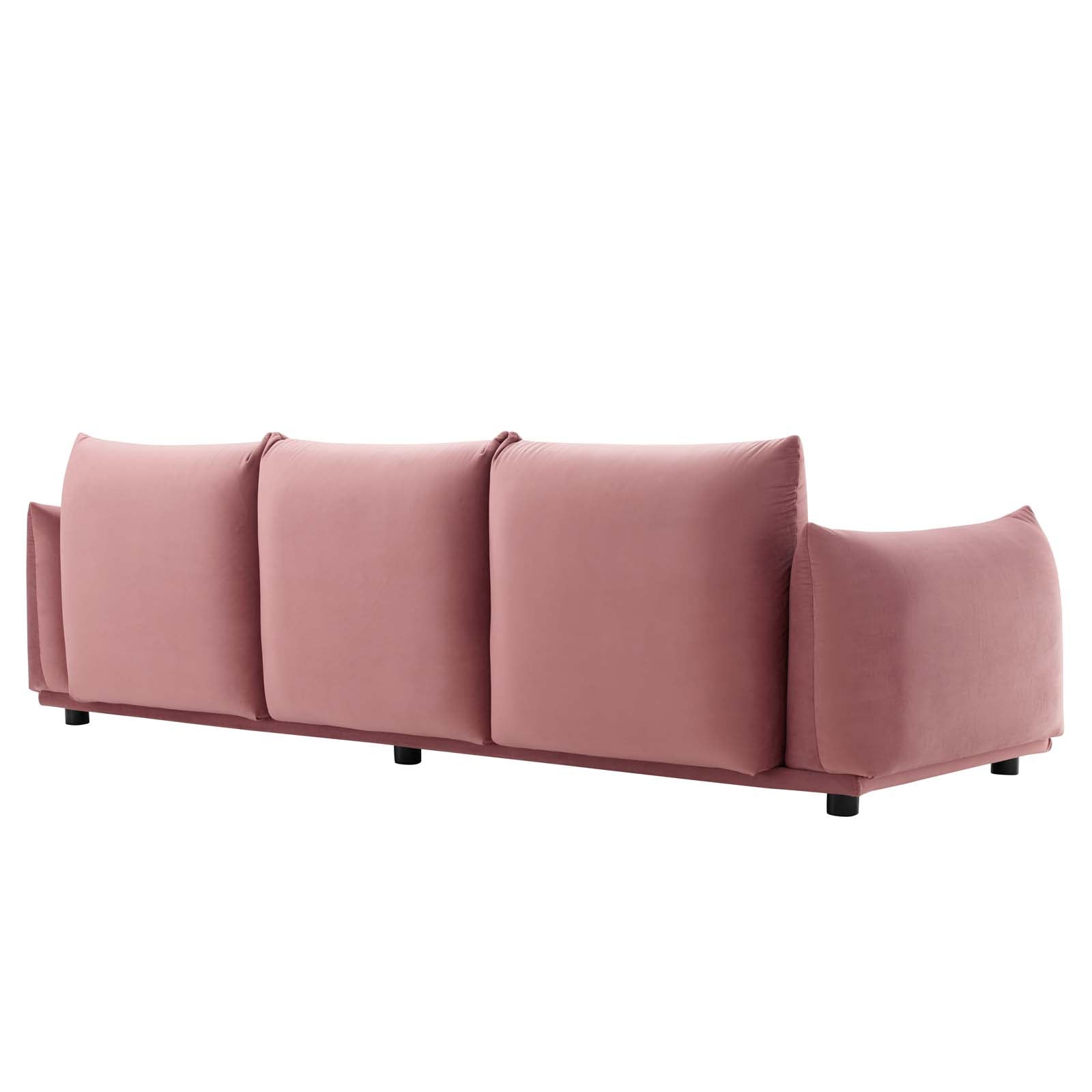 Modway Sofas & Couches - Copious Performance Velvet Sofa Dusty Rose