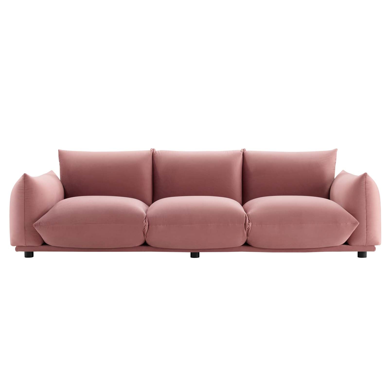 Modway Sofas & Couches - Copious Performance Velvet Sofa Dusty Rose