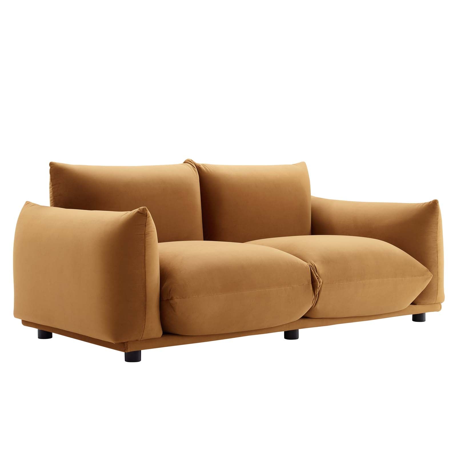 Modway Loveseats - Copious Performance Velvet Loveseat Cognac
