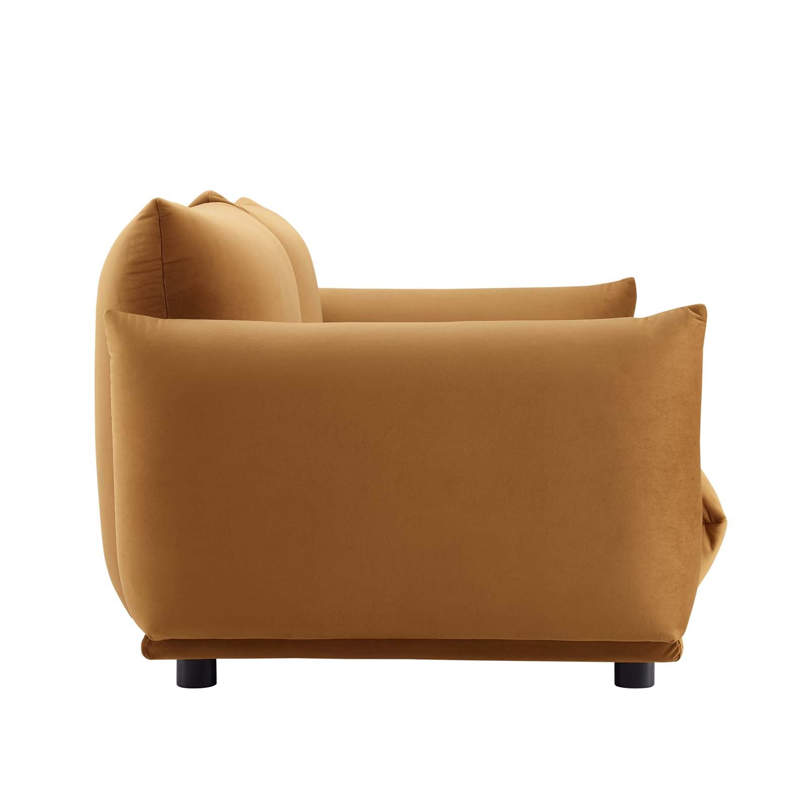 Modway Loveseats - Copious Performance Velvet Loveseat Cognac