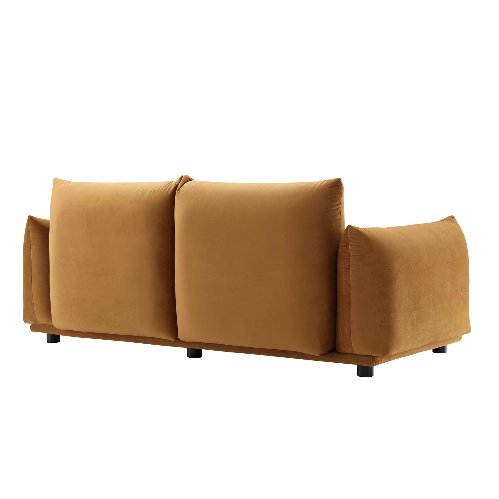 Modway Loveseats - Copious Performance Velvet Loveseat Cognac