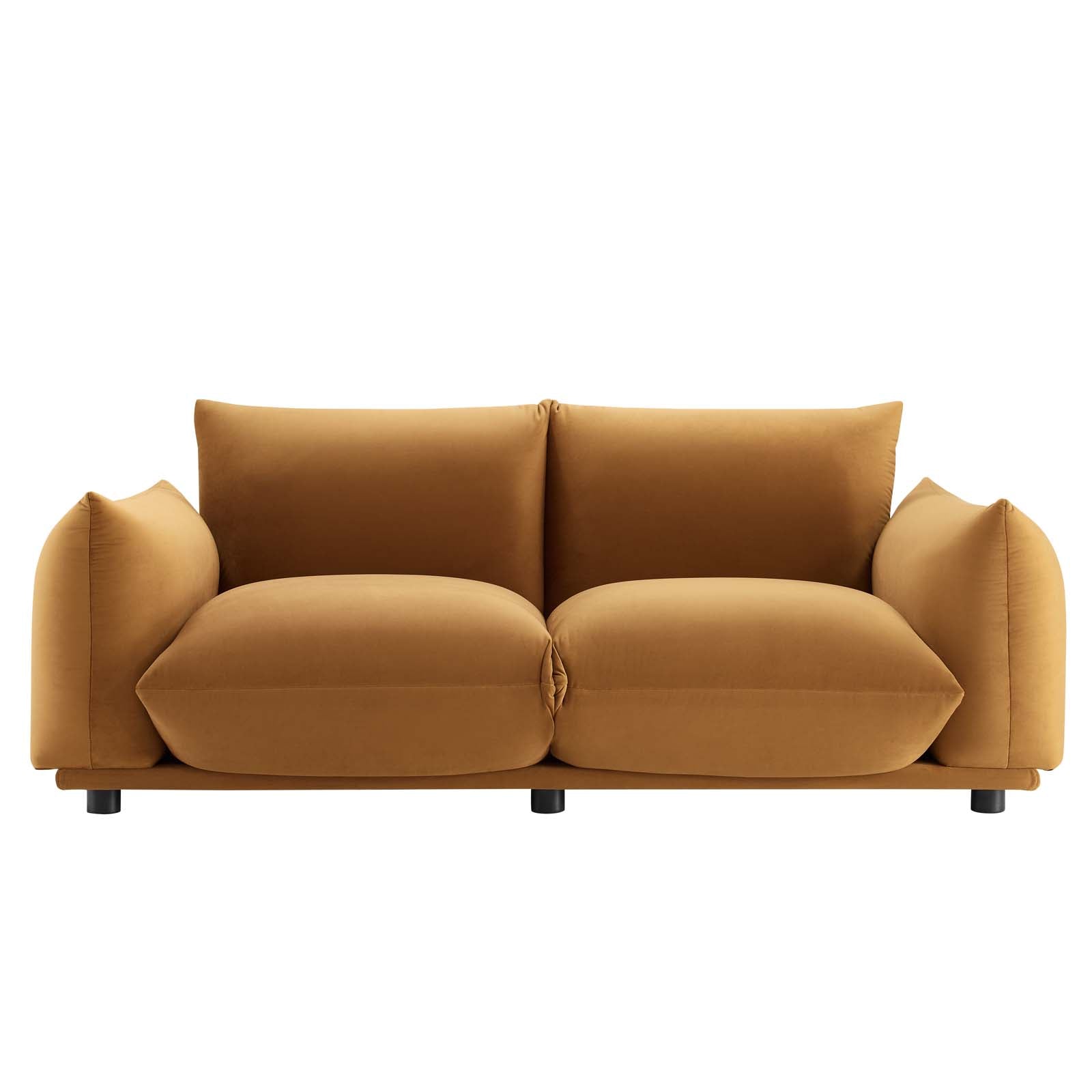 Modway Loveseats - Copious Performance Velvet Loveseat Cognac