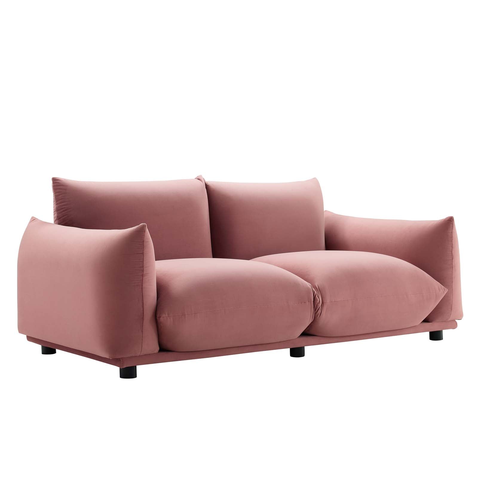 Modway Loveseats - Copious Performance Velvet Loveseat Dusty Rose