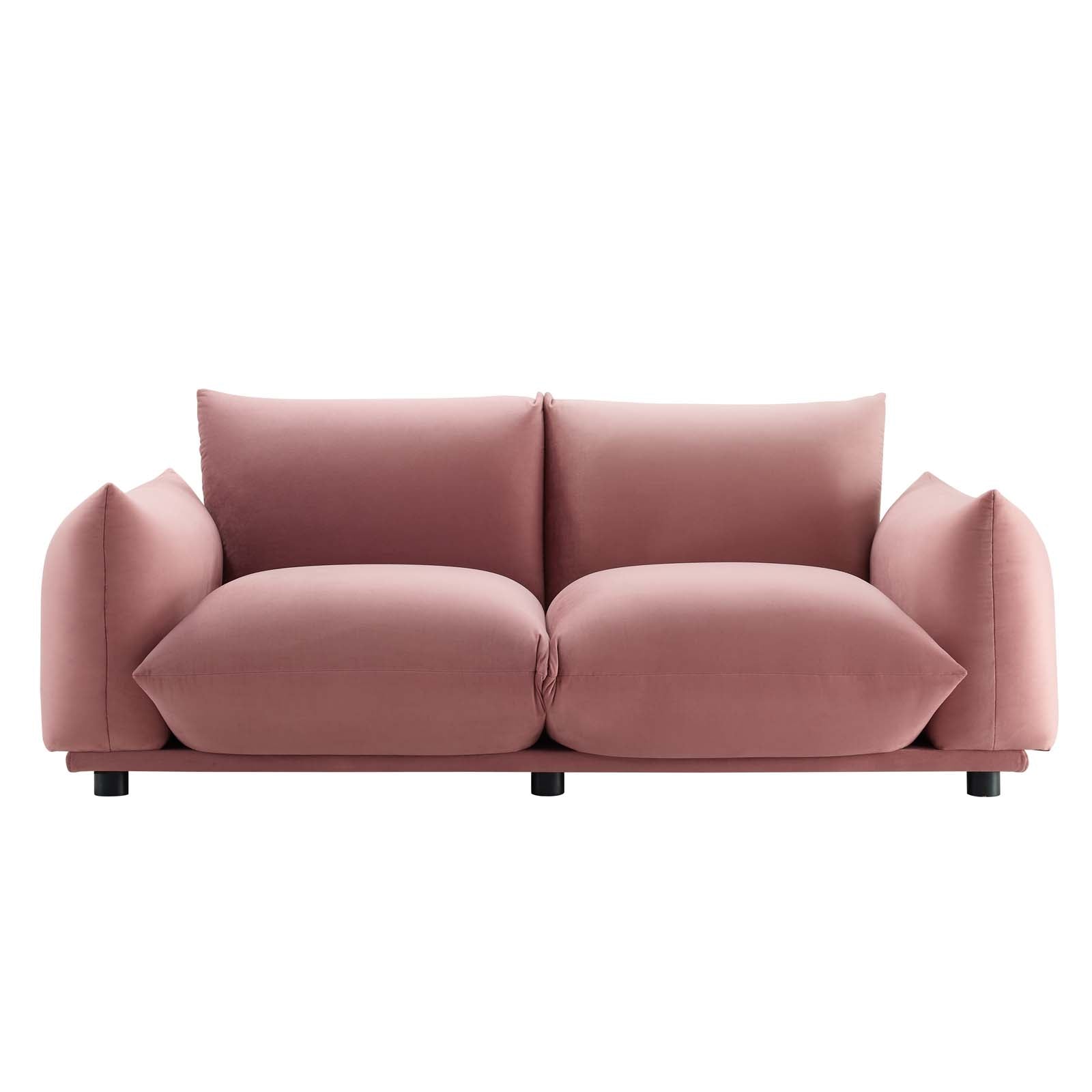 Modway Loveseats - Copious Performance Velvet Loveseat Dusty Rose