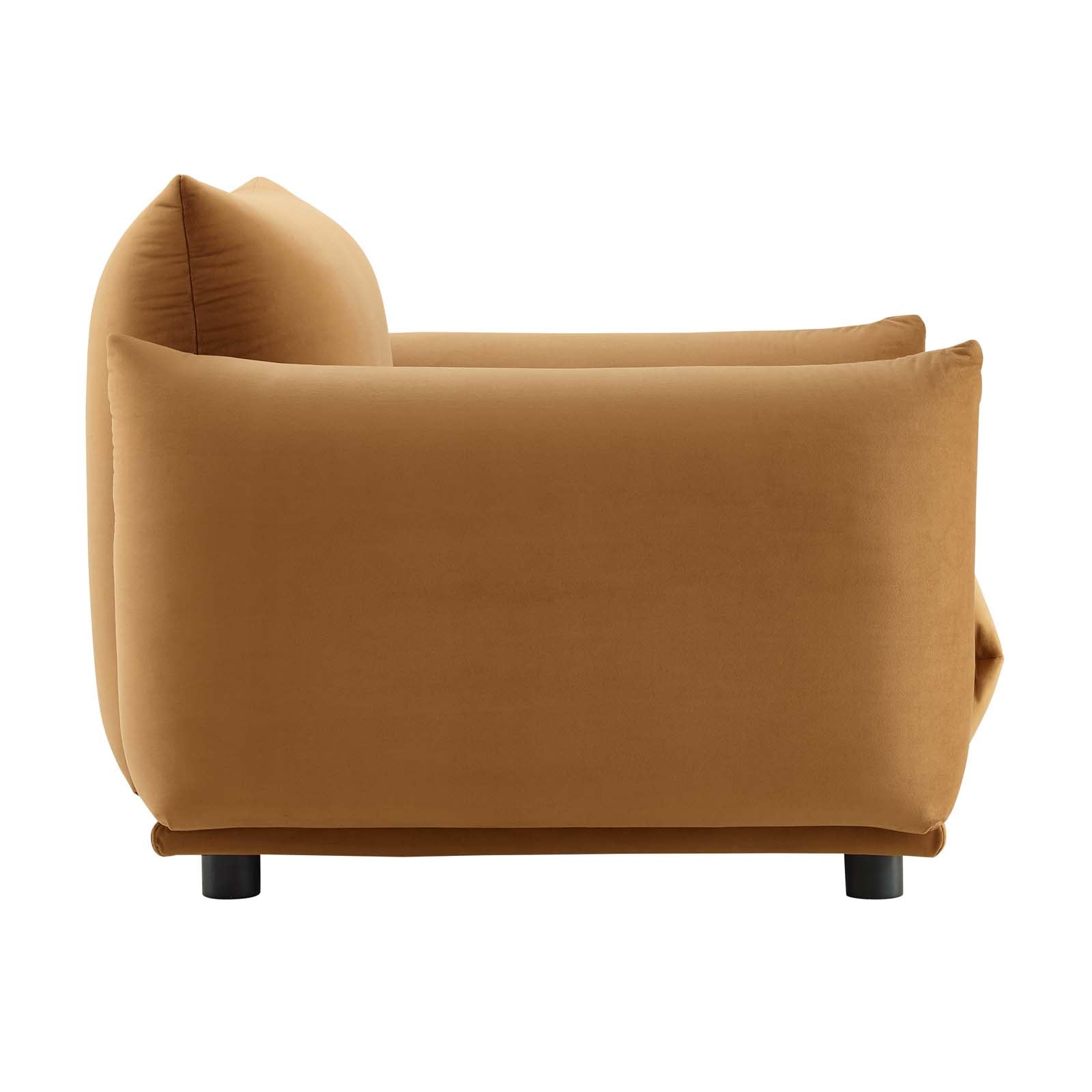 Modway Accent Chairs - Copious Performance Velvet Armchair Cognac