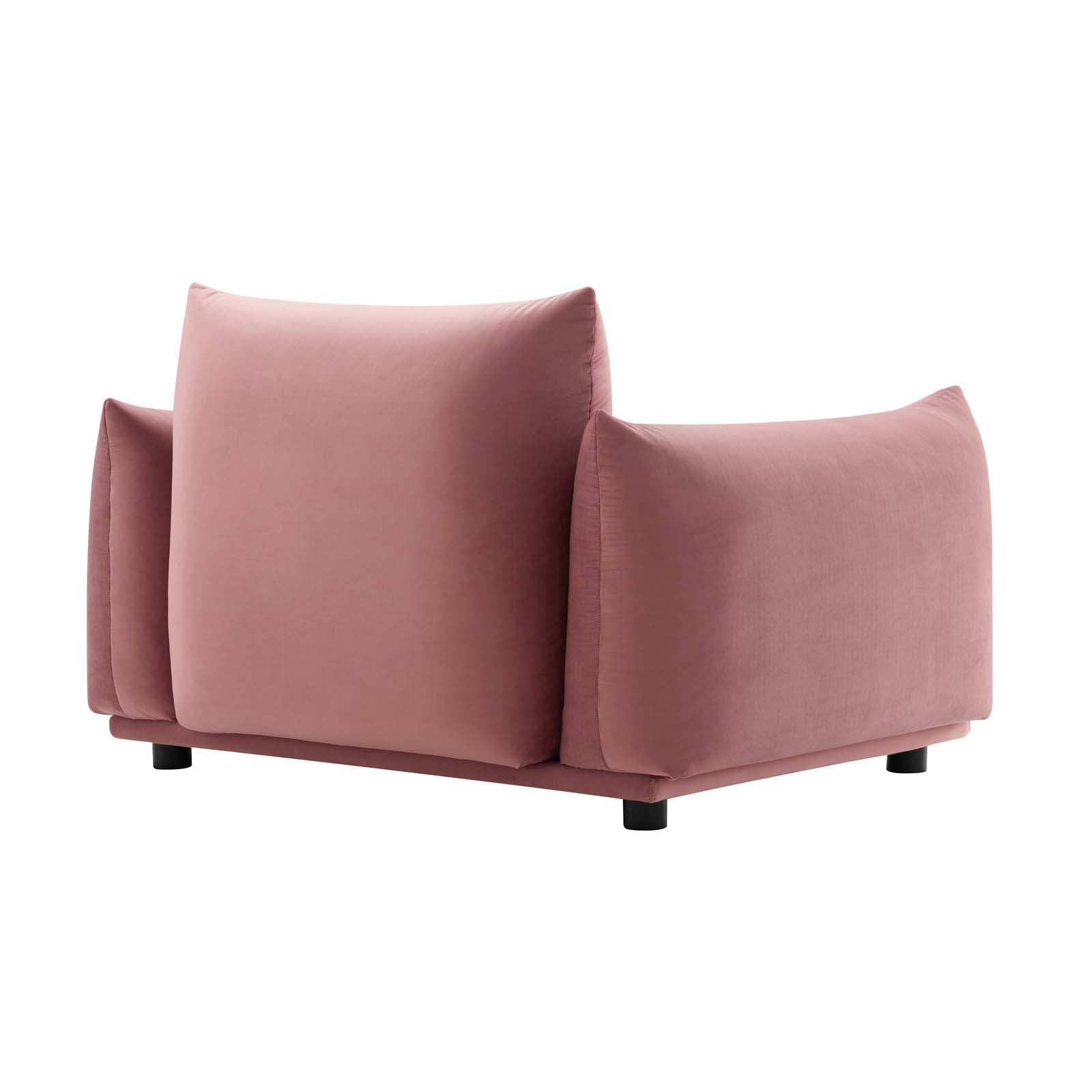 Modway Accent Chairs - Copious Performance Velvet Armchair Dusty Rose
