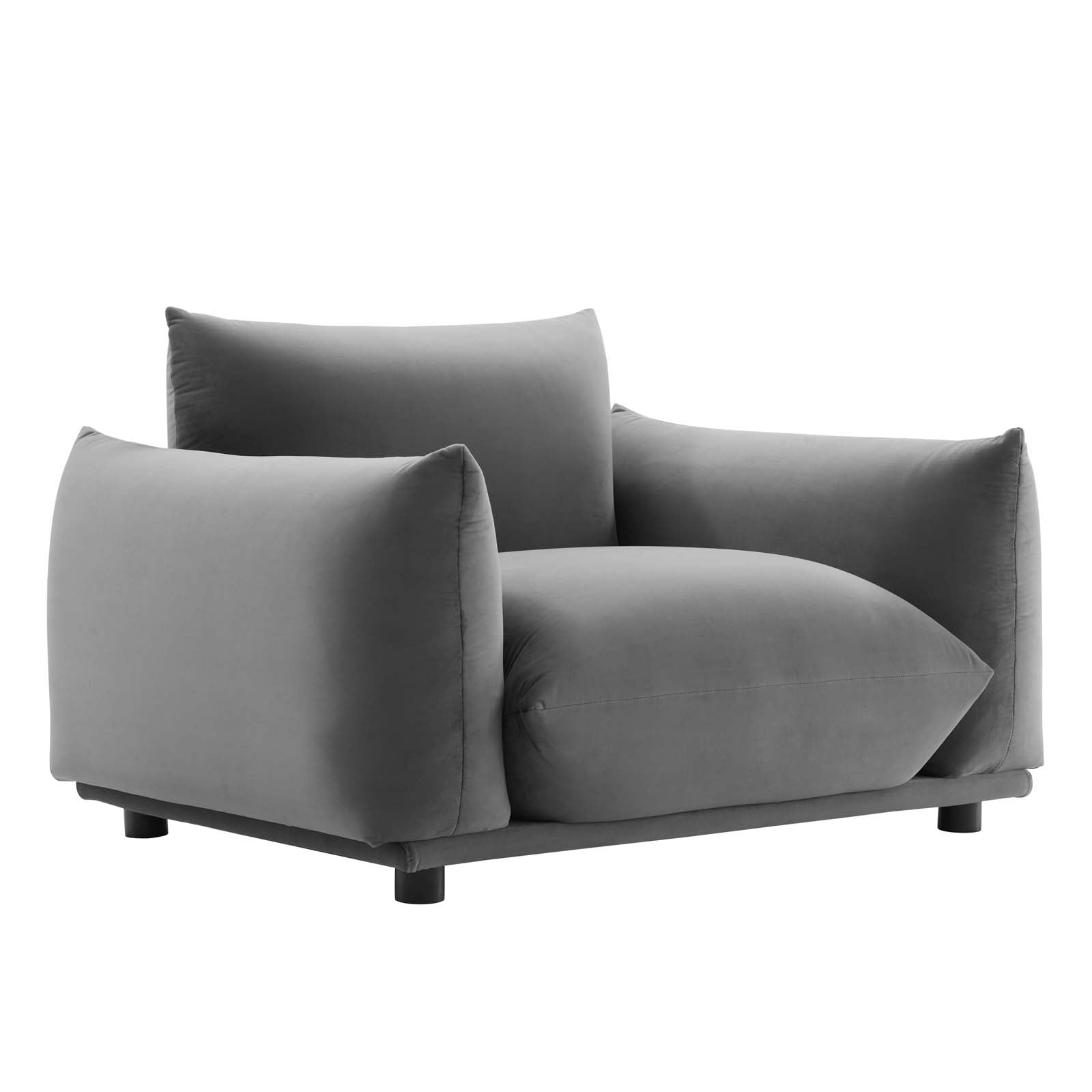 Modway Accent Chairs - Copious Performance Velvet Armchair Gray