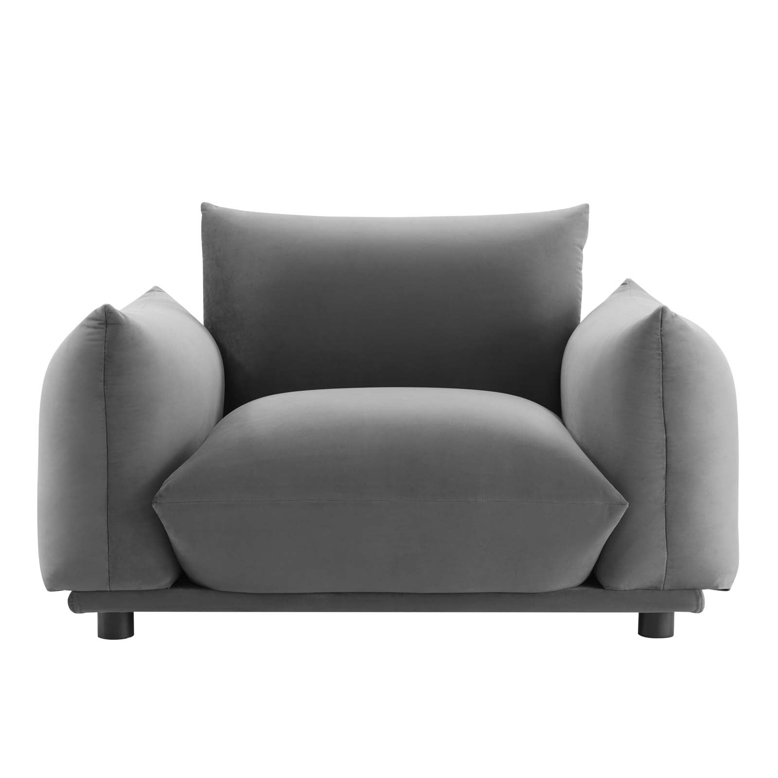 Modway Accent Chairs - Copious Performance Velvet Armchair Gray